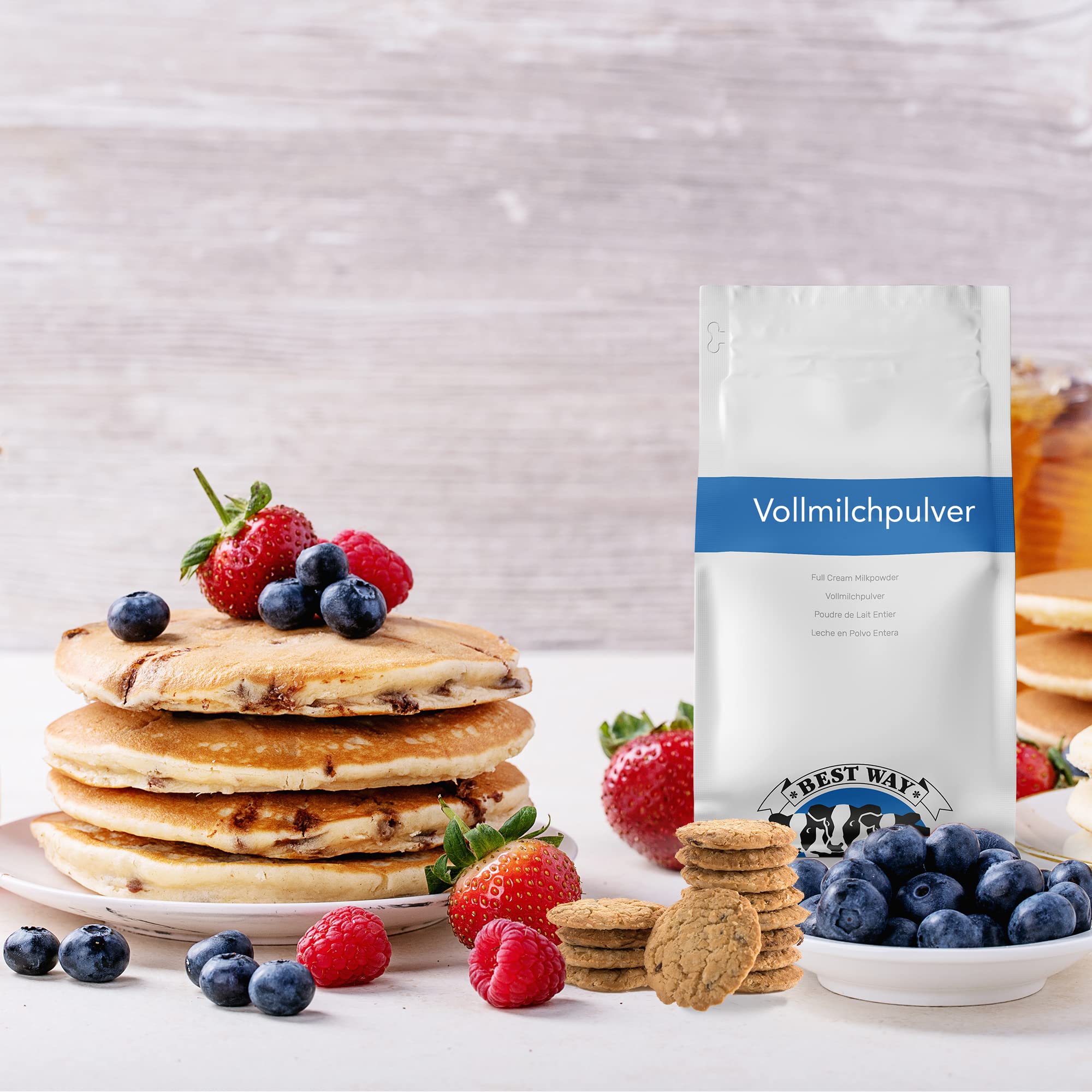 Best Way | Vollmilchpulver | 5 KG | 0% Zusätzen | Wiederverschließbare Verpackung | Lange Haltbar | Vielfältige Anwendungsmöglichkeiten | Einfach Milch herstellen (nur Wasser hinzufügen)