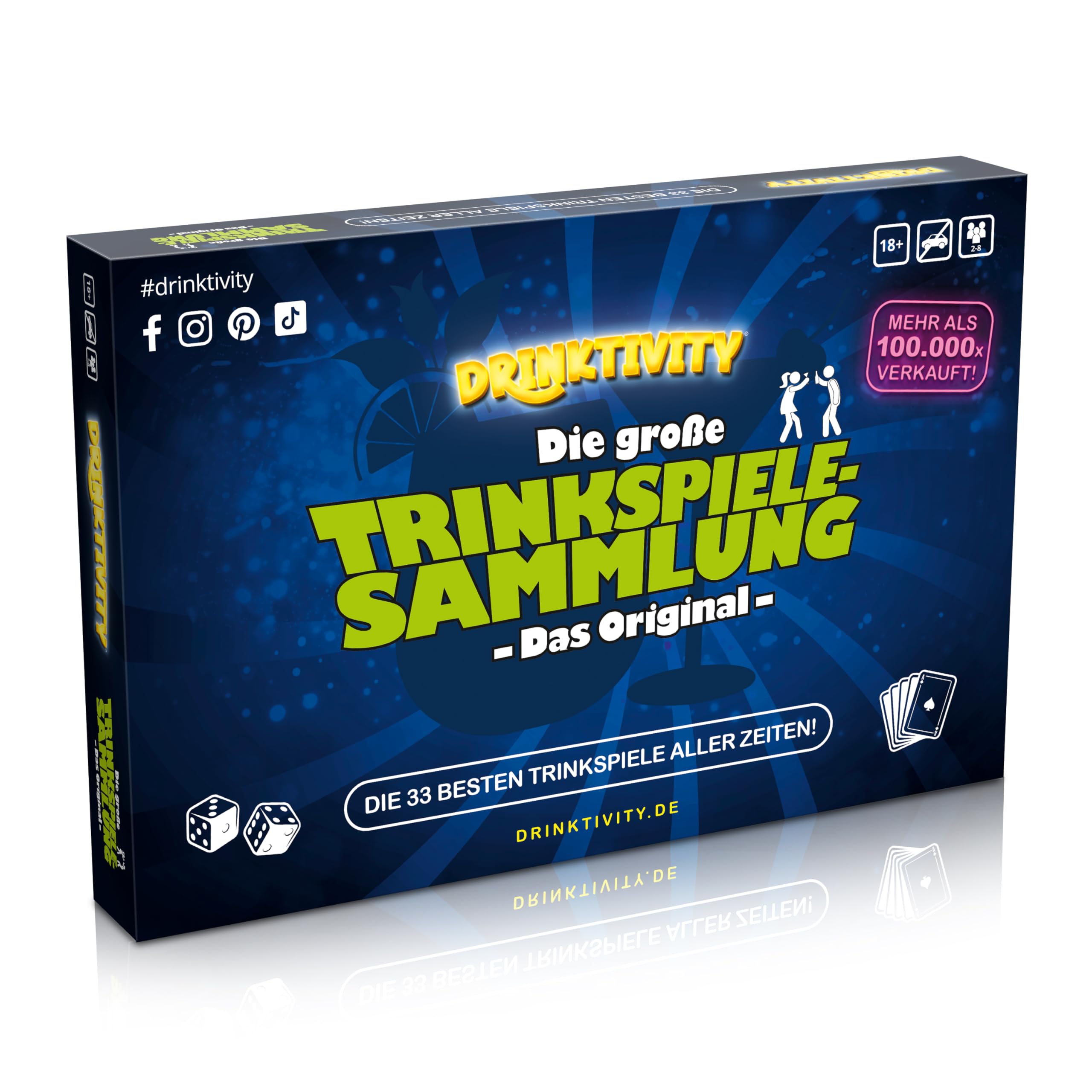 Drinktivity – duża kolekcja gier do picia – 33 gry imprezowe dla dorosłych – dla 2-10 graczy – idealne na imprezy WG, festiwale, sylwestra i urodziny – łącznie z drinkowym polusem