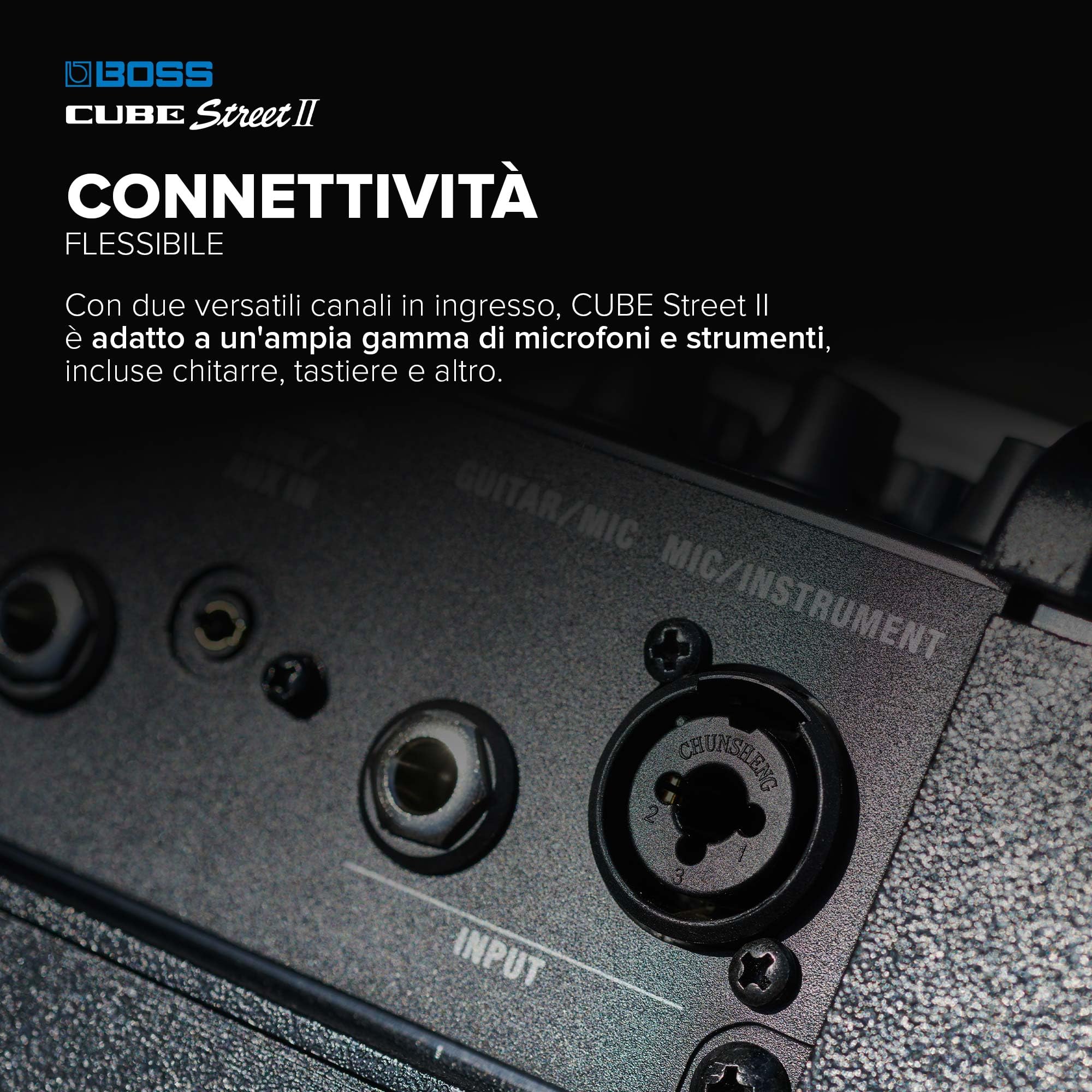 BOSS Cube Street II Amplificatore stereo portatile a batterie Nero