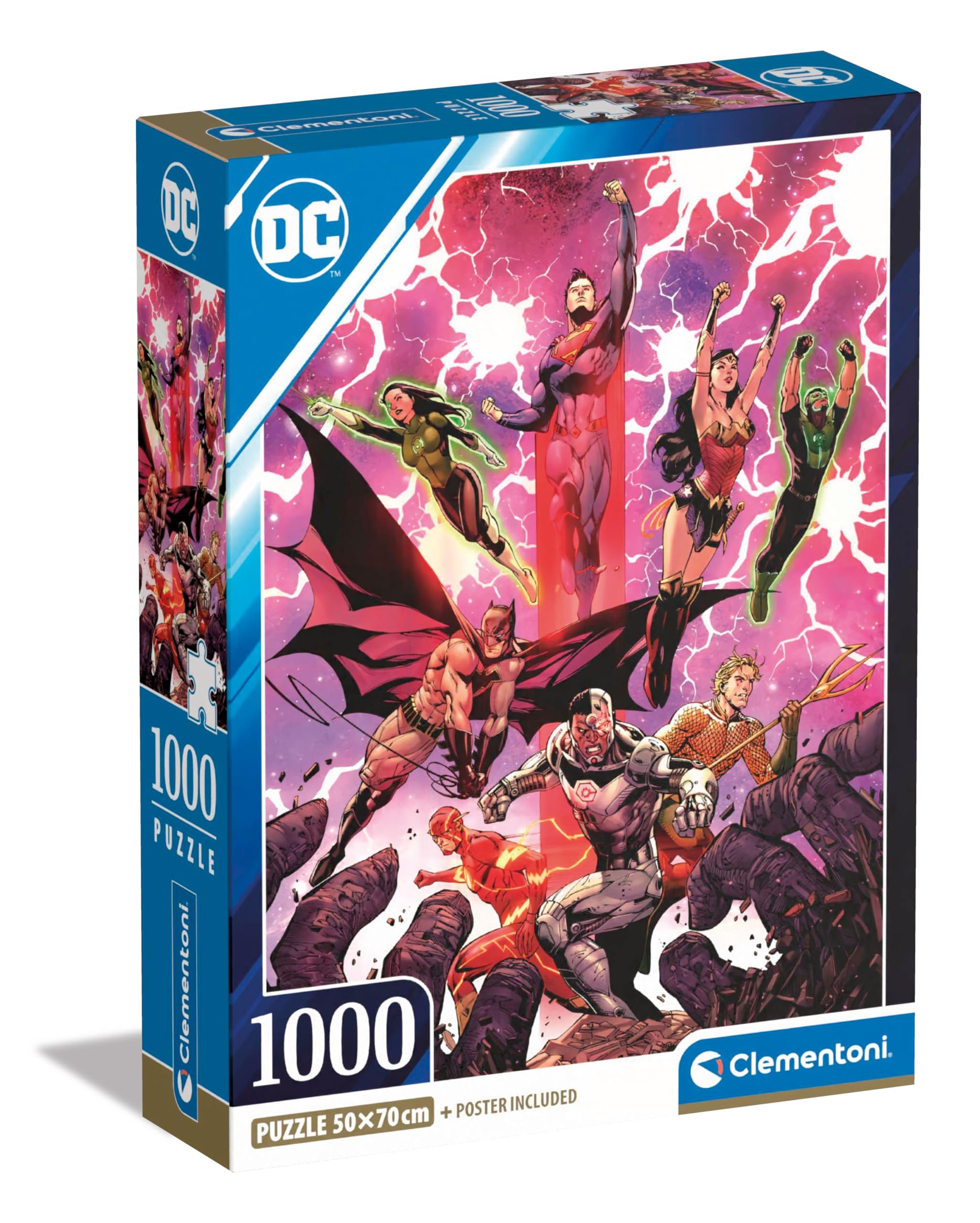 Jigsaw Puzzle Dc Comics 1000 Pieces - Poster Included, Puzzle For Adults 14-99 Years, Gift For Men/Women, Super Hero, Made In Italy, 39853