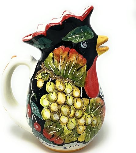 Miniatura 3 de CERAMICHE D'ARTE PARRINI - Italian Ceramic Art Pitcher gal 0,132 Vine Vino Pottery Decorated Fruits Hand Painted Made in ITALY Tuscan