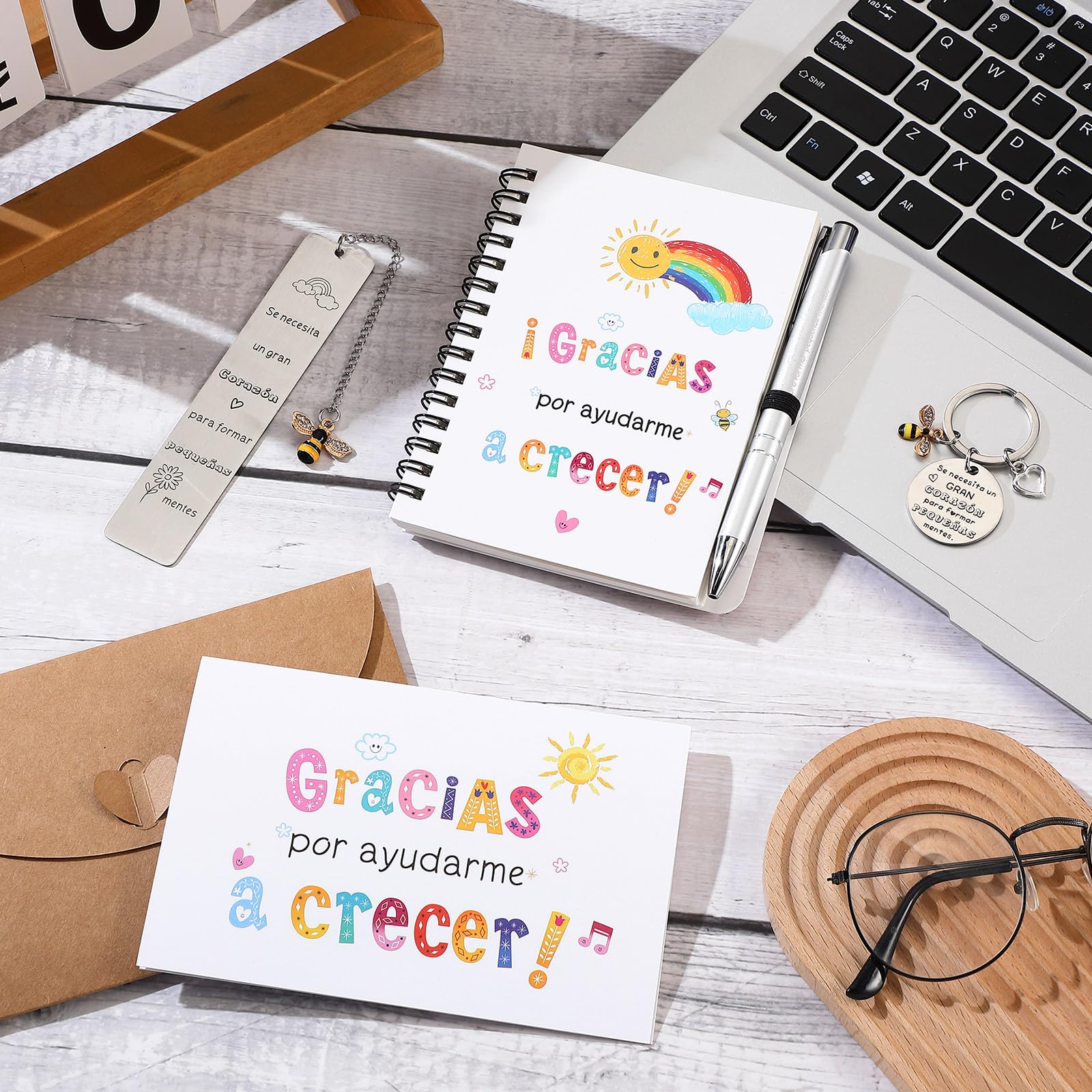 Regalos Para Profesores Originales Regalos Para Profes Set Regalo Para Profesoras - Neceser + Llavero + Tarjeta (Gracias Por Ayudarme A Crecer) Regalo Profesora Infantil Regalos Para Maestros