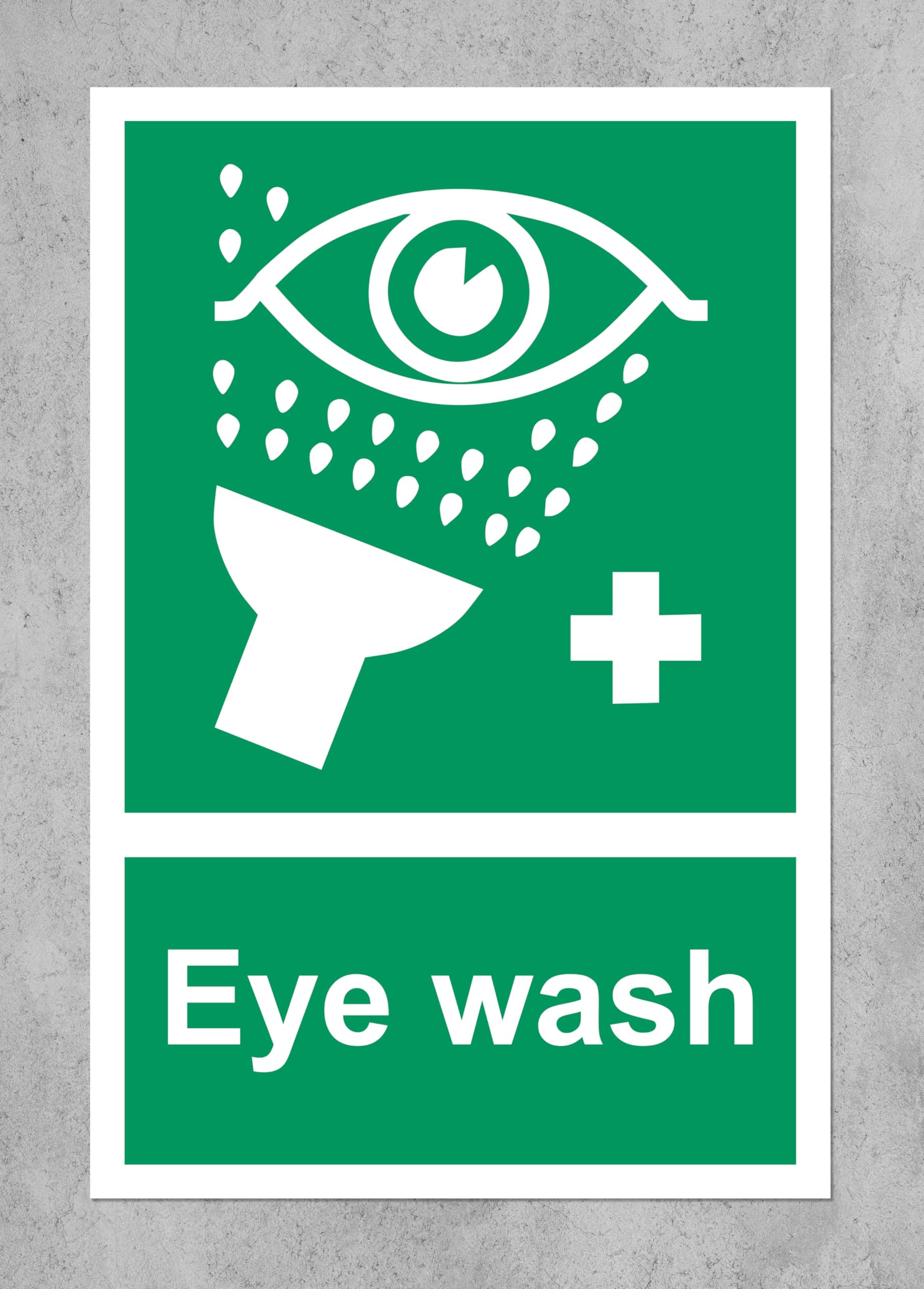 Eye wash safety sign - 1mm Plastic sign (300mm x 200mm)