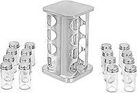 Vista 4 de Internet's Best estante giratorio para especias de 16 unidades de acero, cuadrado, Plateado