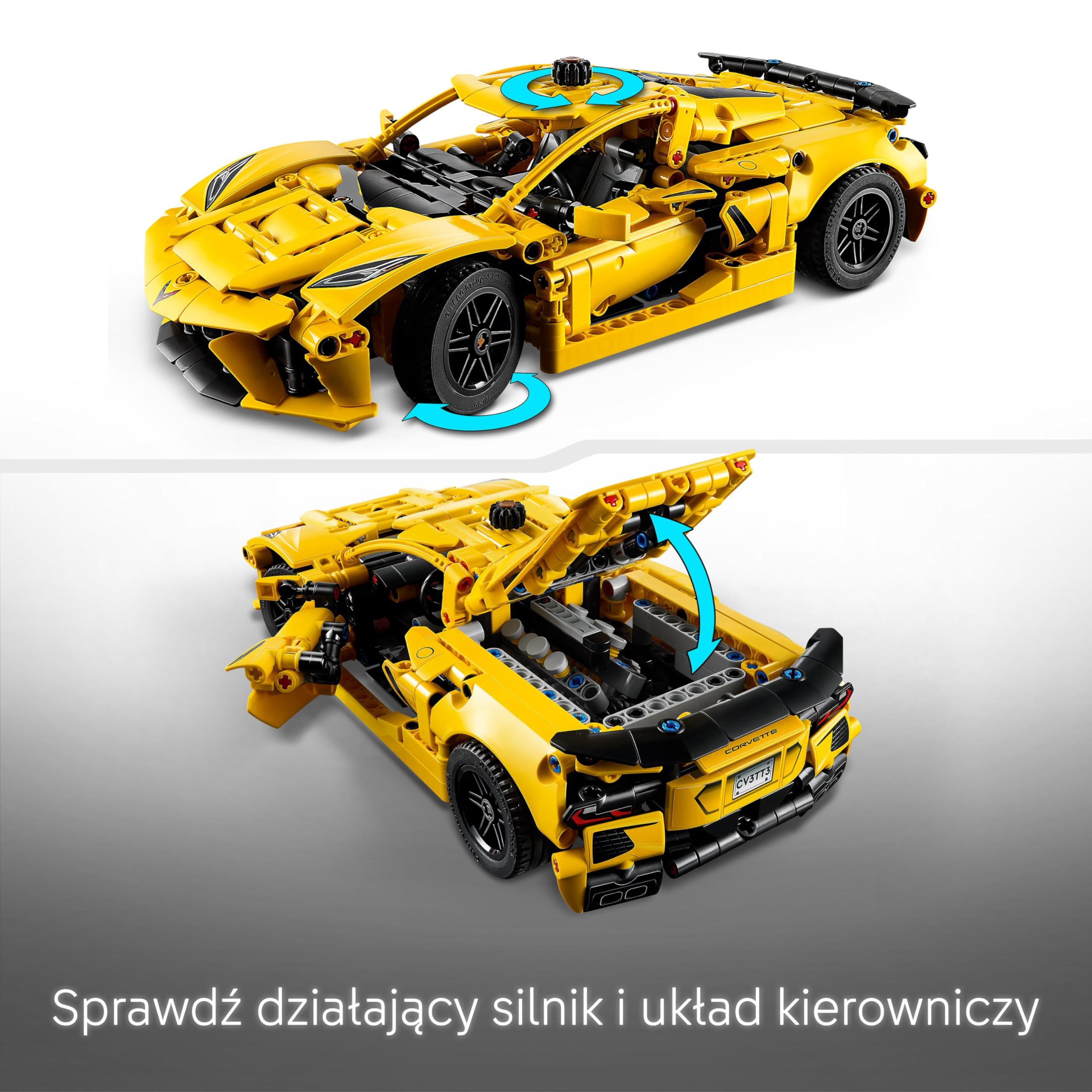 LEGO Technic Chevrolet Corvette Stingray 42205 | Model samochodu, klocki konstrukcyjne, prezent dla fana motoryzacji, zabawka edukacyjna dla dzieci 9+, 732 elementy