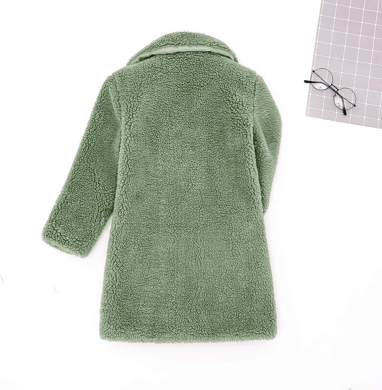 Baby Girls Duffle Overcoat Toddler Kids Winter Windproof Thicken Cardigan Outerwear Jackets Warm Fleece Lapel Coats (Green, 3-4 Years)