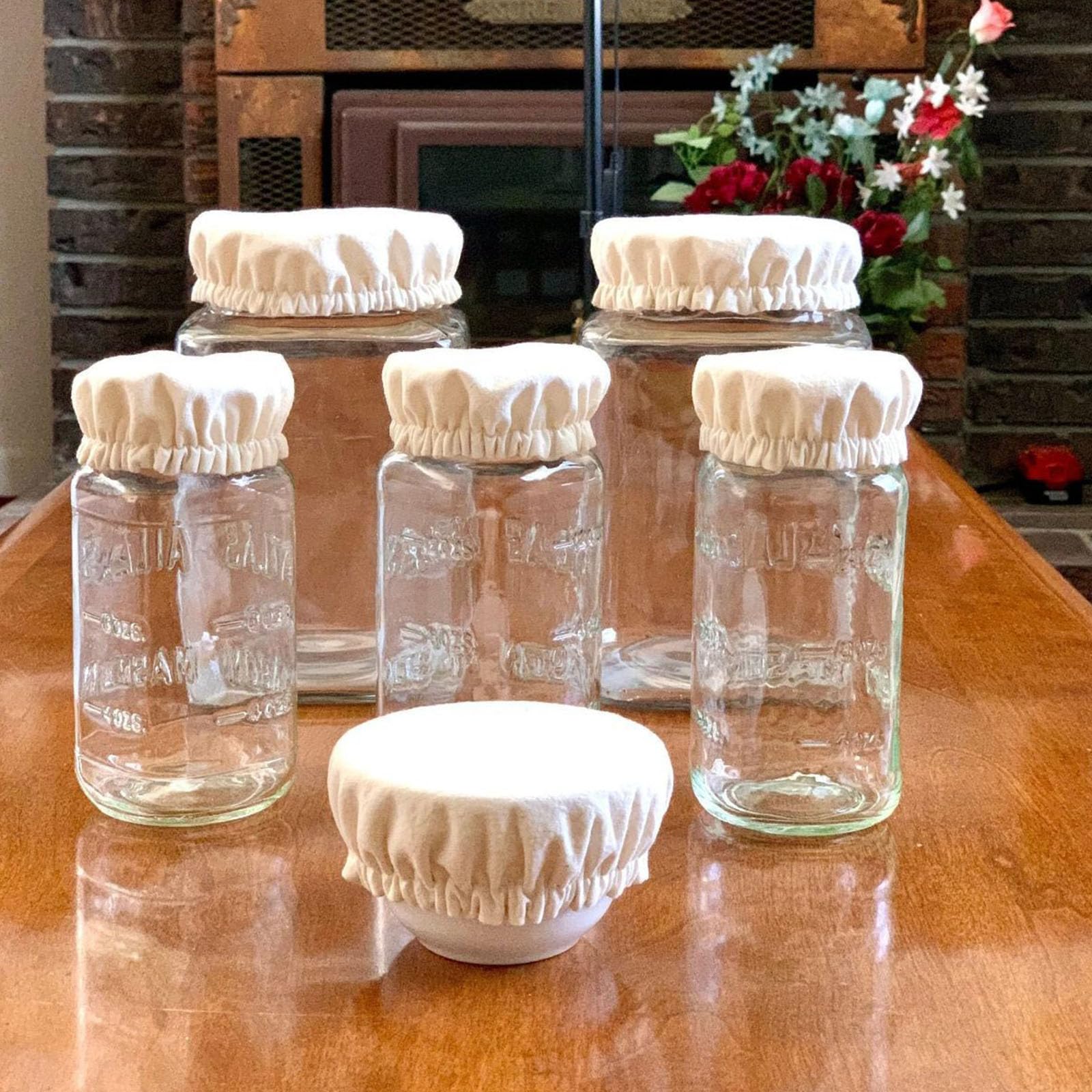 6x Stoffabdeckungen Für Gärgläser - Wiederverwendbare Sauerteig Hauben