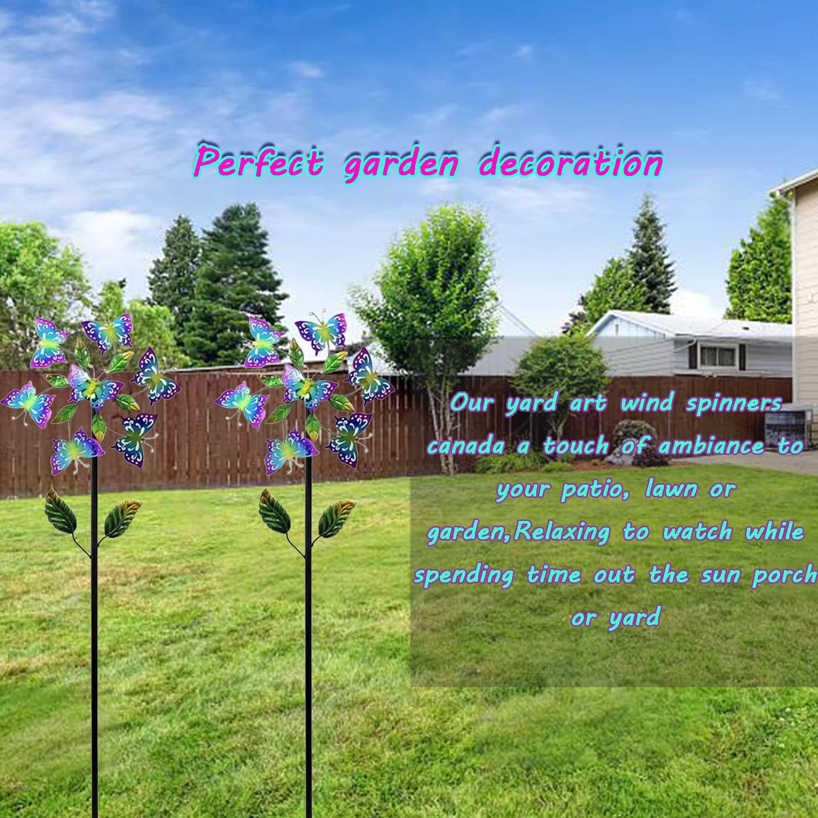2X Girandole Da Giardino, Stile Farfalla Girandola A Vento Grande, Girandole A Vento All'Aperto per Decorare Giardini, Terrazze E Prati