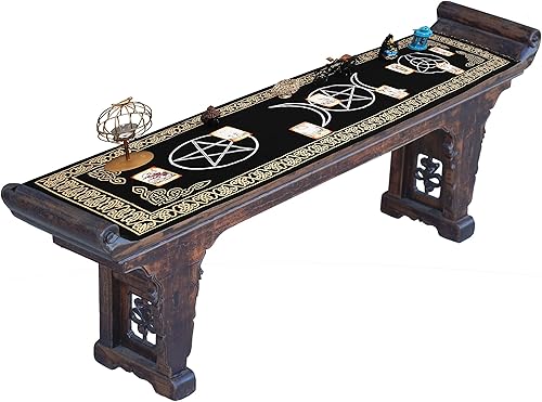 Miniatura 4 de Indian Consigners Mantel largo 3 en 1 de tela de altar con triquetra de triple luna