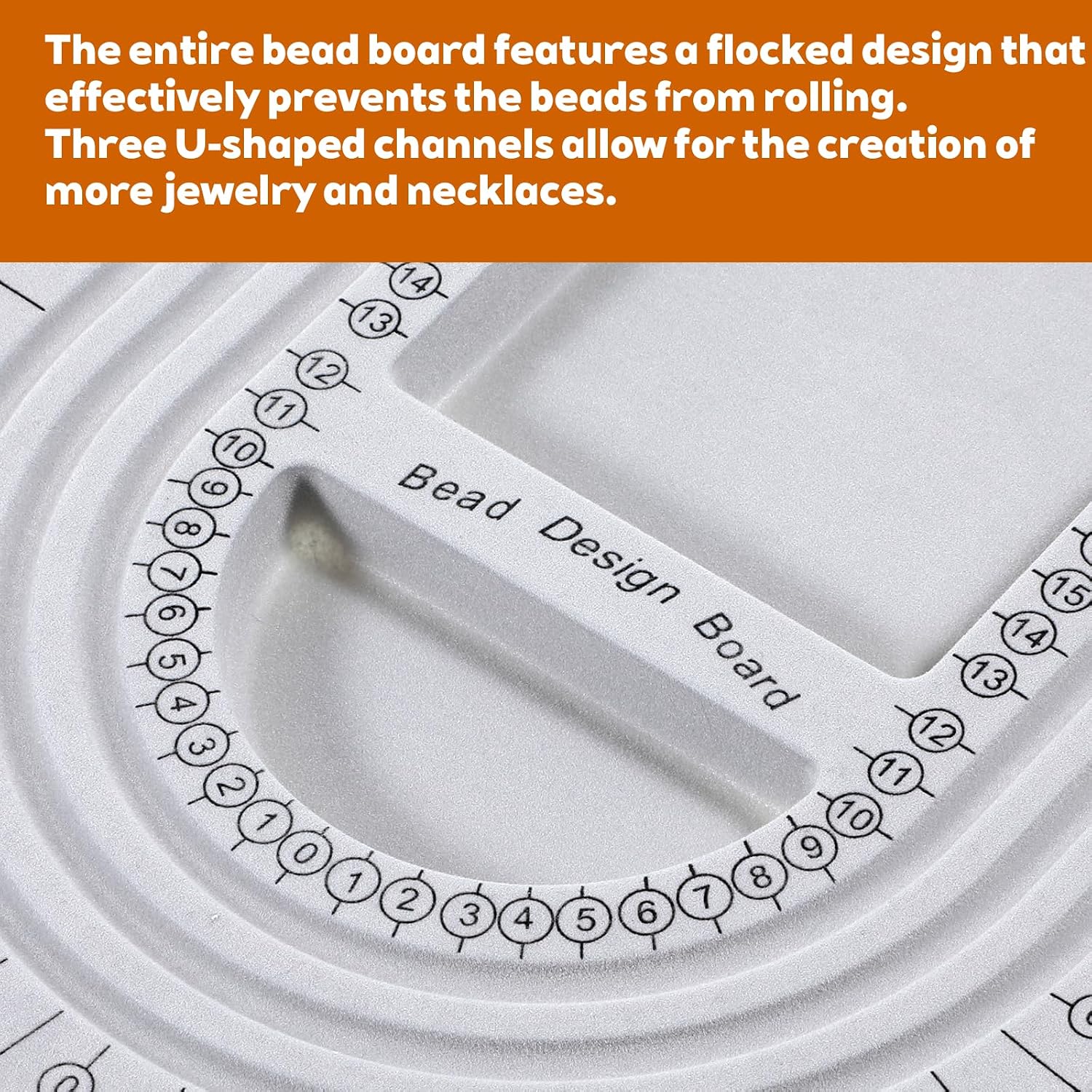Bracelet Design Board, Jewelry Design Tray, Grey Bead Board, DIY Craft Tool, 6 Recessed Compartments,3 U-Shaped Channels for Necklace, Jewelry Production
