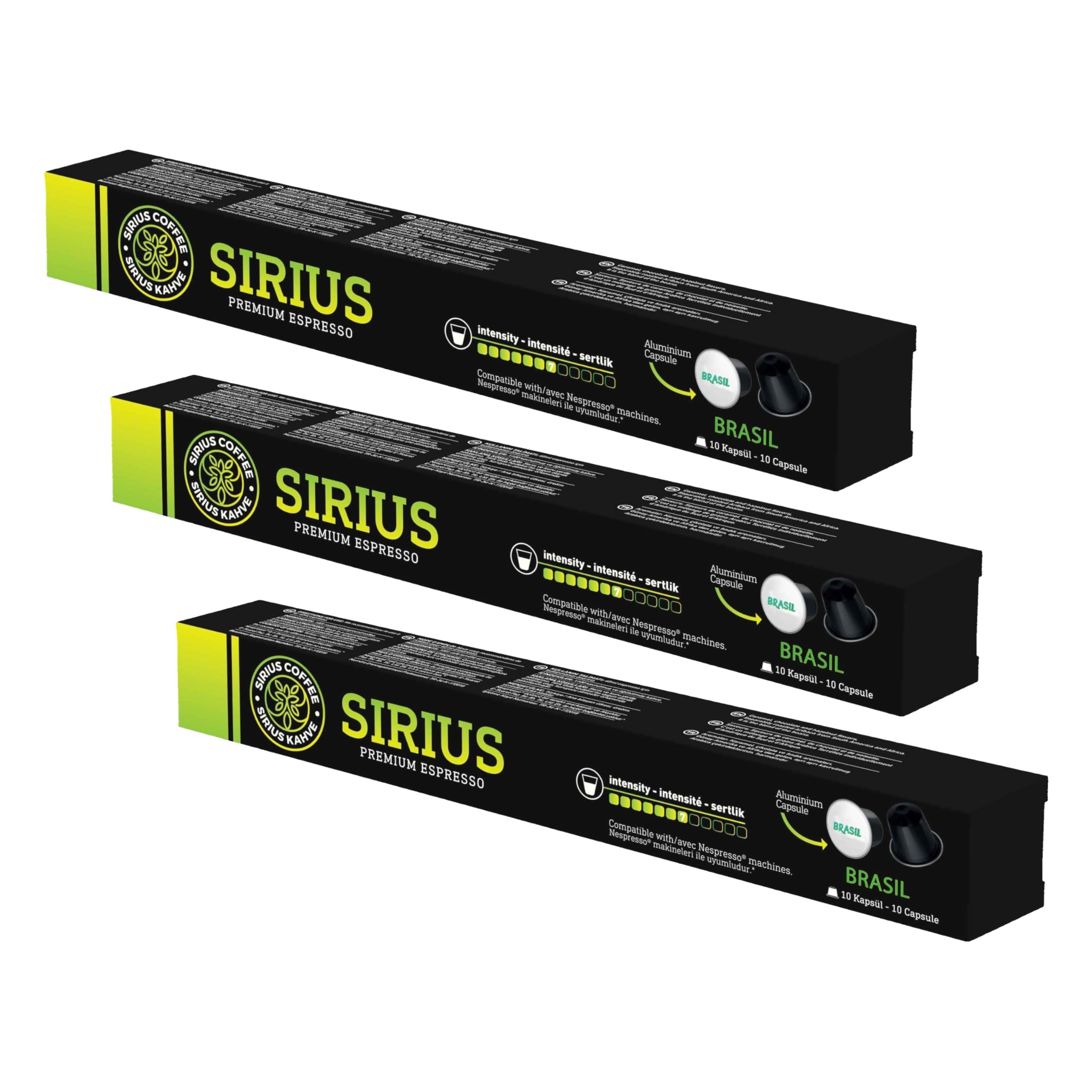 Sirius Nespresso Uyumlu Single Origin Kapsül Kahve Brasil-7 (3 paketi)