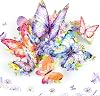 DERAYEE 3D Butterfly Flowers Greeting Card with Envelope for Women, Mothers Day, Birthday, Valentines Day Purple