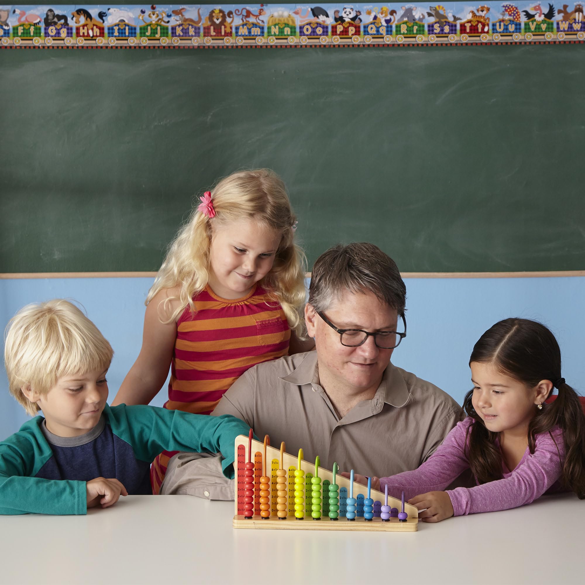 Melissa & Doug - Abakus: Lernspielzeug - Abakus mit 55 bunten Perlen und 2 austauschbaren Holzbrettern für Kinder