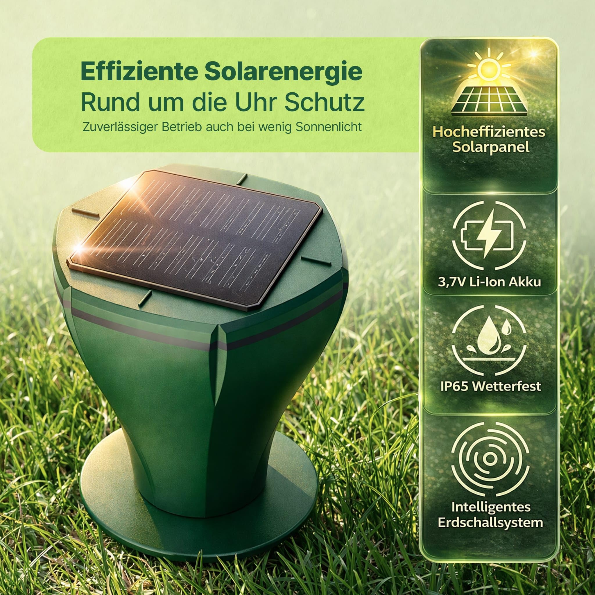 Maulwurf Vertreiber – Effektiver Maulwurfschreck gegen Maulwurf | Tierfreundliche Alternative zur Maulwurffalle für Garten & Rasen