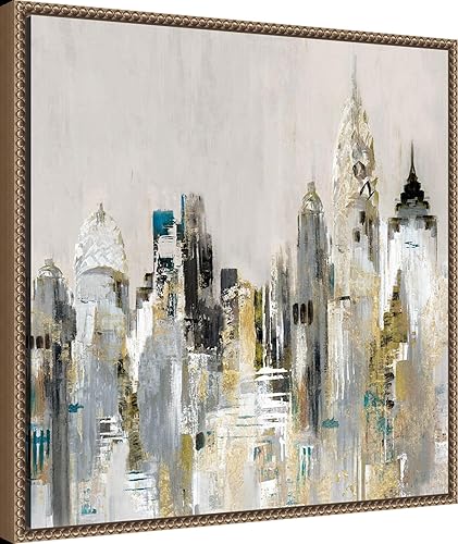 Miniatura 2 de Amanti Art Lienzo enmarcado para pared, 22 x 22 pulgadas, paisaje urbano dorado por Valerie Mravyan, lienzo enmarcado para pared, obras de arte