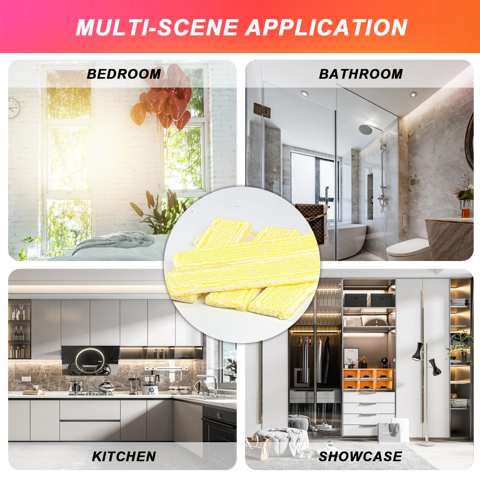 6 Pcs Chiffons de Nettoyage en Microfibre pour Karcher Bonnette Microfibre Lingette pour Lave Vitre Karcher WV2 WV5 WV6 Plus Premium pour Nettoyeur Vitre Aspirateur de Fenêtre Accessoires