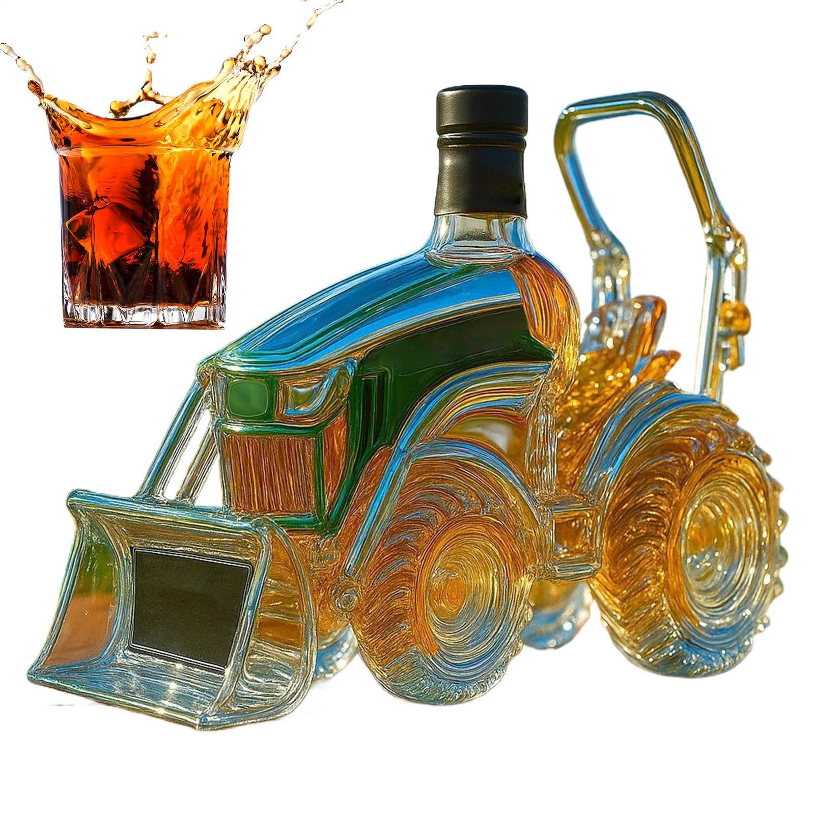 Bottiglie Whisky,Bottiglia Vino Trattore 3D Decorativa - Decanter in Decorazione per Bar Casa Whisky Amanti Famiglia Armadietto Uomo