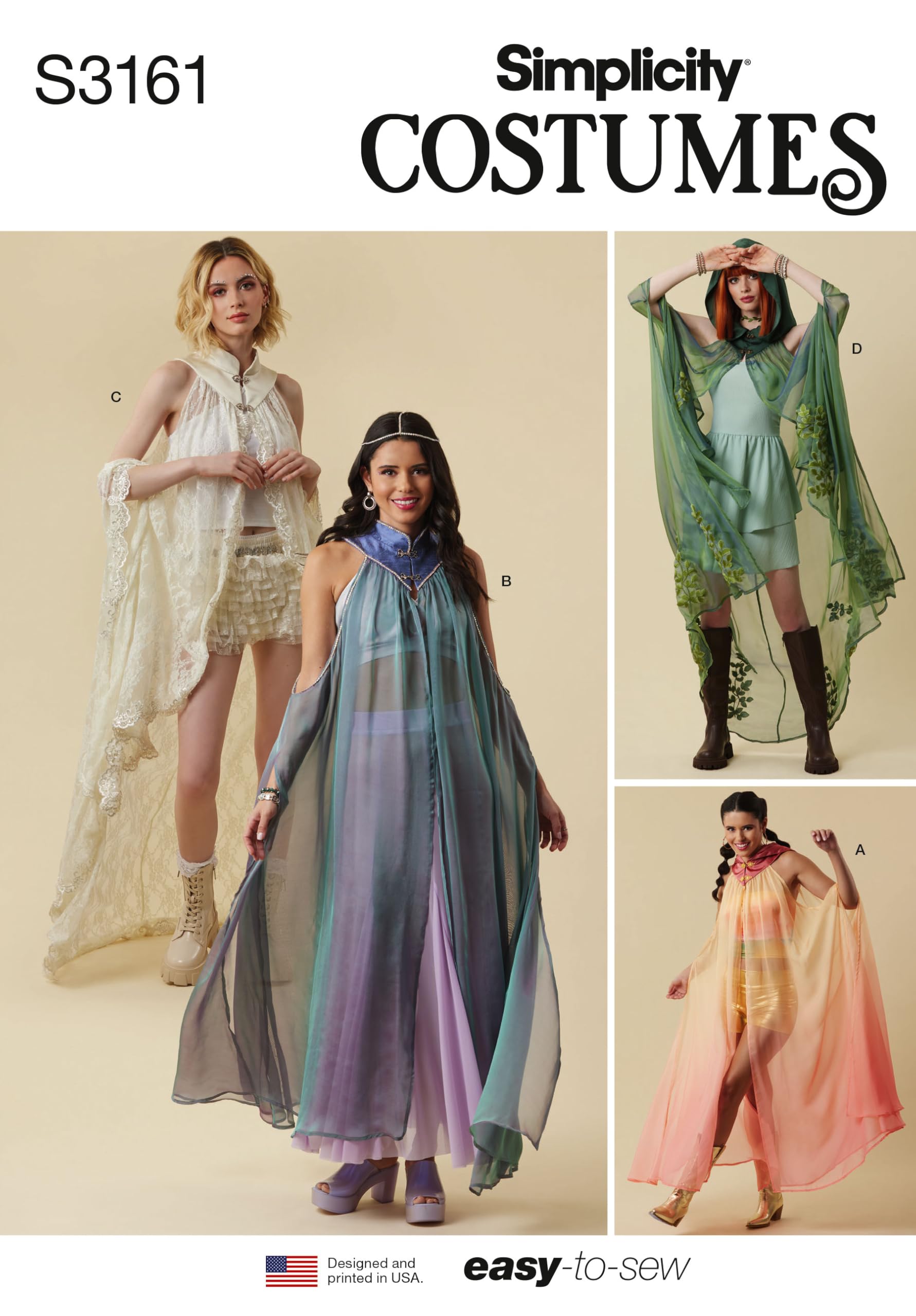 Patron de couture Simplicity SS3161A capes A femme patron veste ample XS-XL