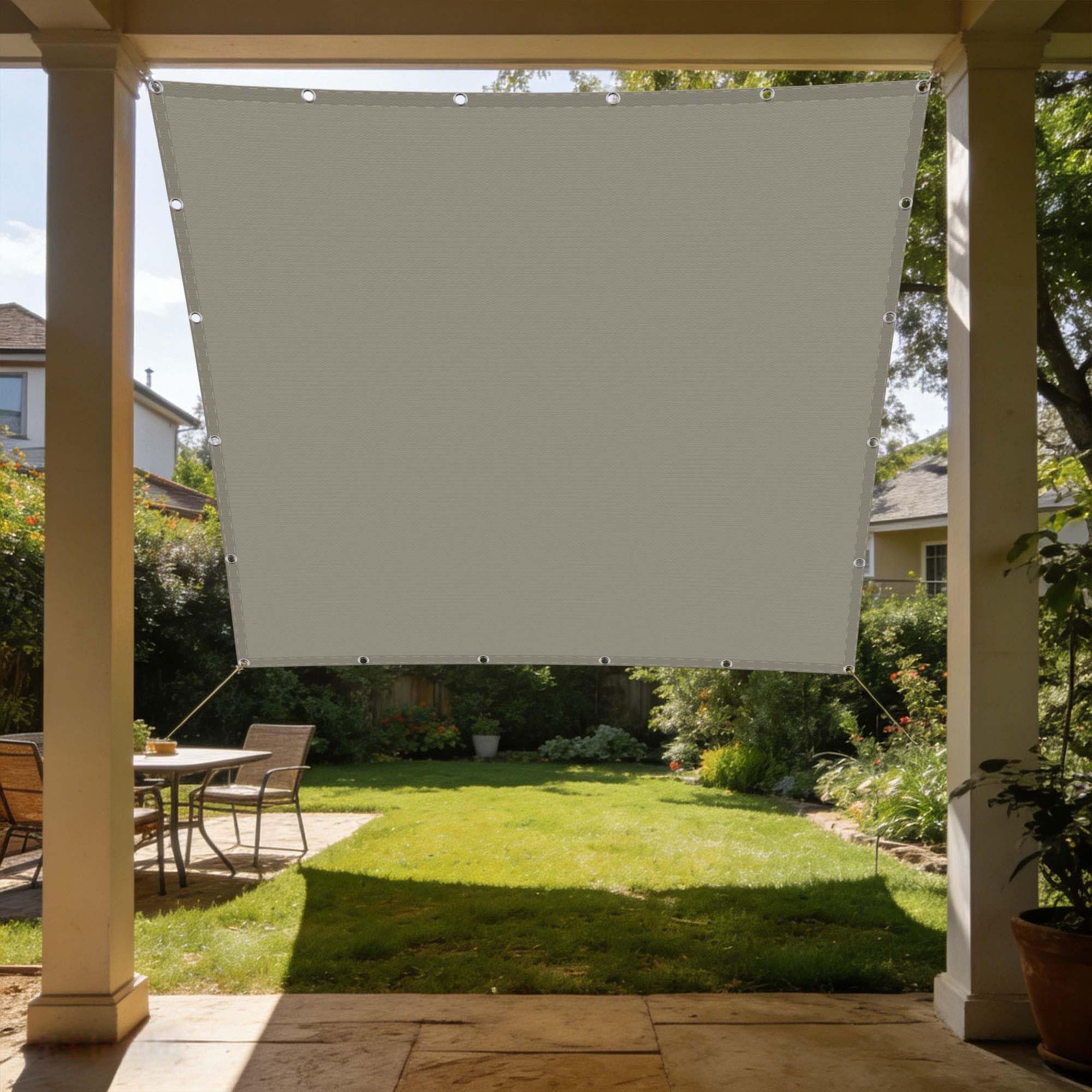 Voiles d'ombrage de balcon et patio 1.6x2m couleur taupe et étanche