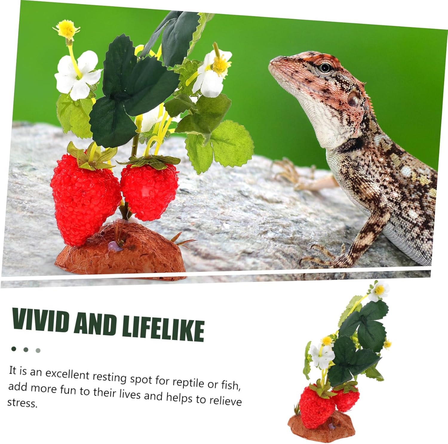 DOITOOL 4pcs Climbing Pet Box Landscaping Greenery Decor Faux Holly Berries Terrarium Fake Plant Accessories