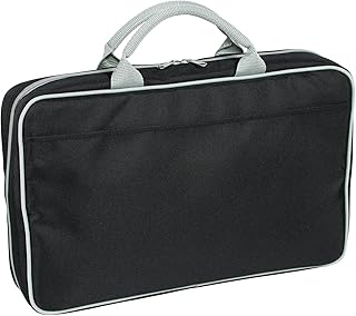 Everything Mary Deluxe Art Case – Portable Art Supply Organizer with Brush Panel & Mesh Pocket – Keeps Paints, Pencils, Markers & Tools Organized – Durable Black Fabric with Handle – 15"x9.5"x3"