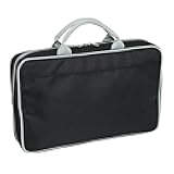 Everything Mary Deluxe Art Case – Portable Art Supply Organizer with Brush Panel & Mesh Pocket – Keeps Paints, Pencils, Markers & Tools Organized – Durable Black Fabric with Handle – 15