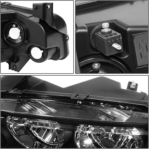 Miniatura 5 de Auto Dynasty Faro de esquina transparente con carcasa negra estilo OE + lámparas de esquina+kit de herramientas compatible con Dodge Charger 06-10