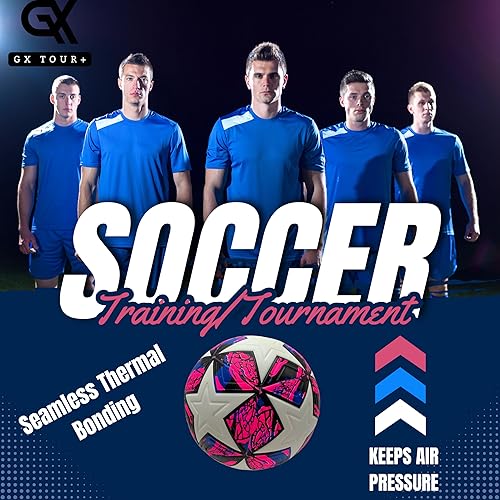 Miniatura 7 de Balón de fútbol Tamaño 4. Balón de fútbol de campeones de fútbol GX. Material duradero de PU de grado profesional.