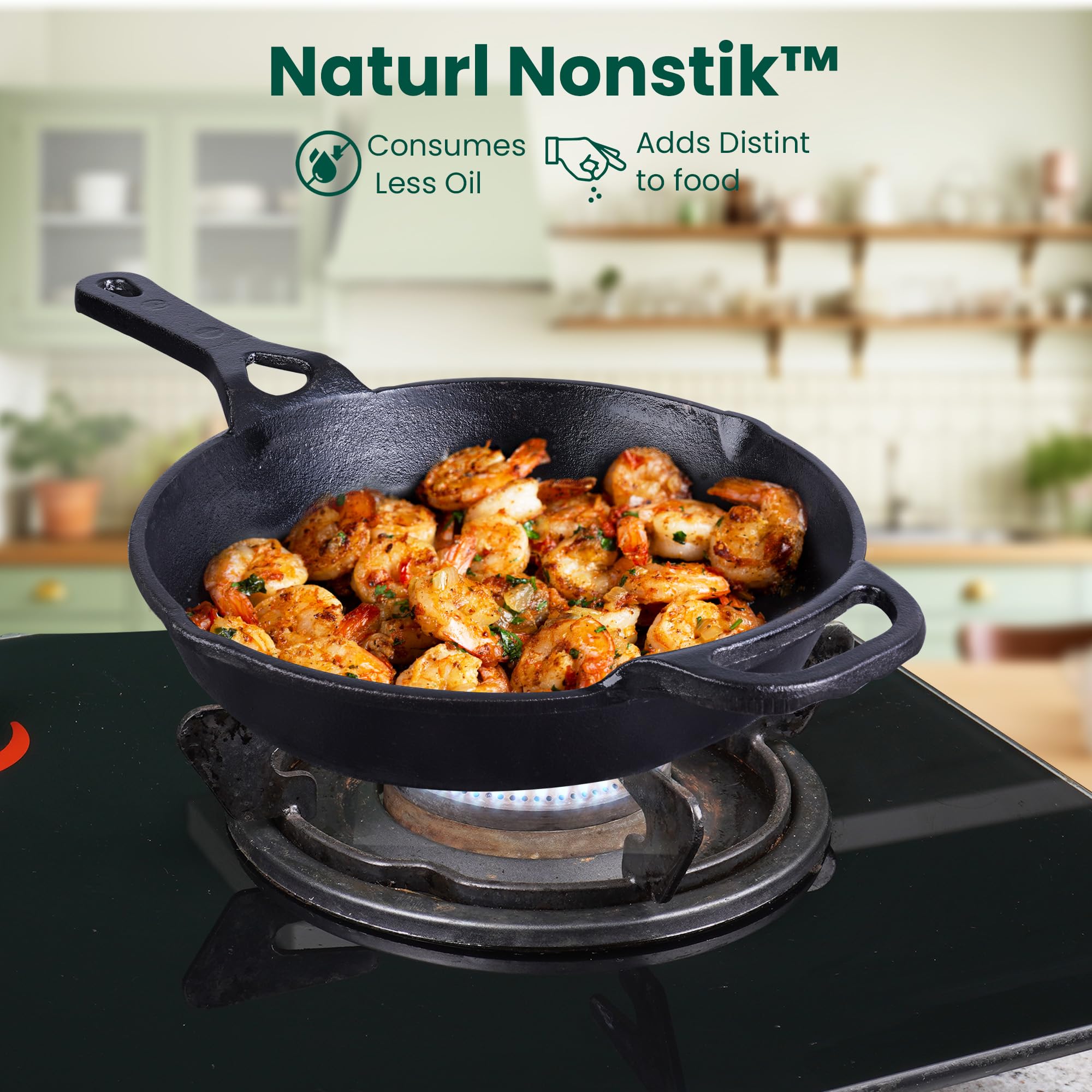 The Indus Valley Cast Iron Fry Pan - Toxin-Free & Flavorful -4