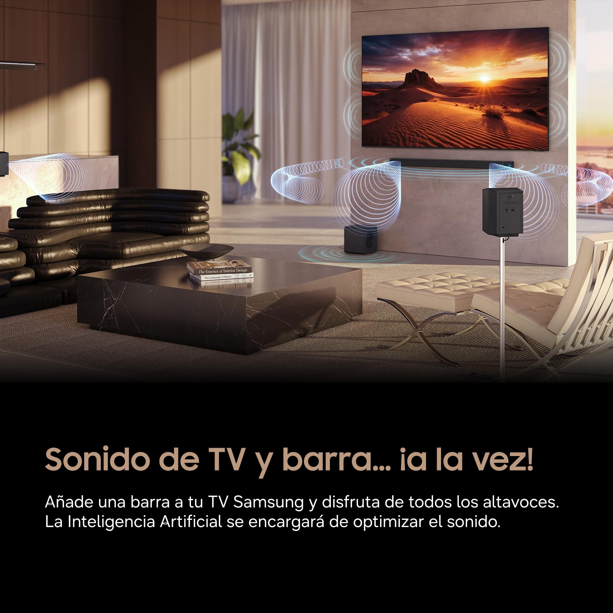 Samsung Barra de Sonido HW-Q600H/XC -Wireless Dolby Atmos, 3.1.2ch Sound, Q-Symphony, Adaptive Sound