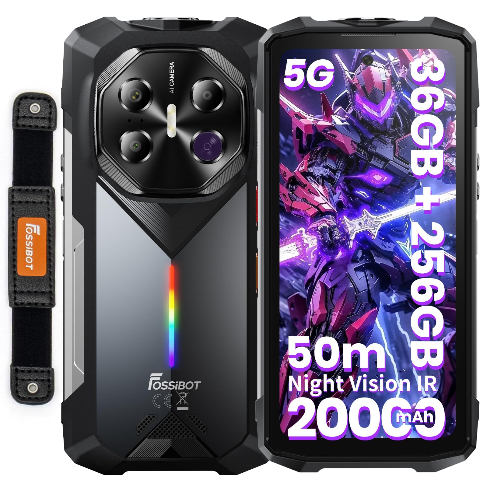 FOSSIBOT F113 5G 20000mAh/33W Rugged Phone Unlocked, 36GB+256GB/2TB | MediaTek Dimensity…