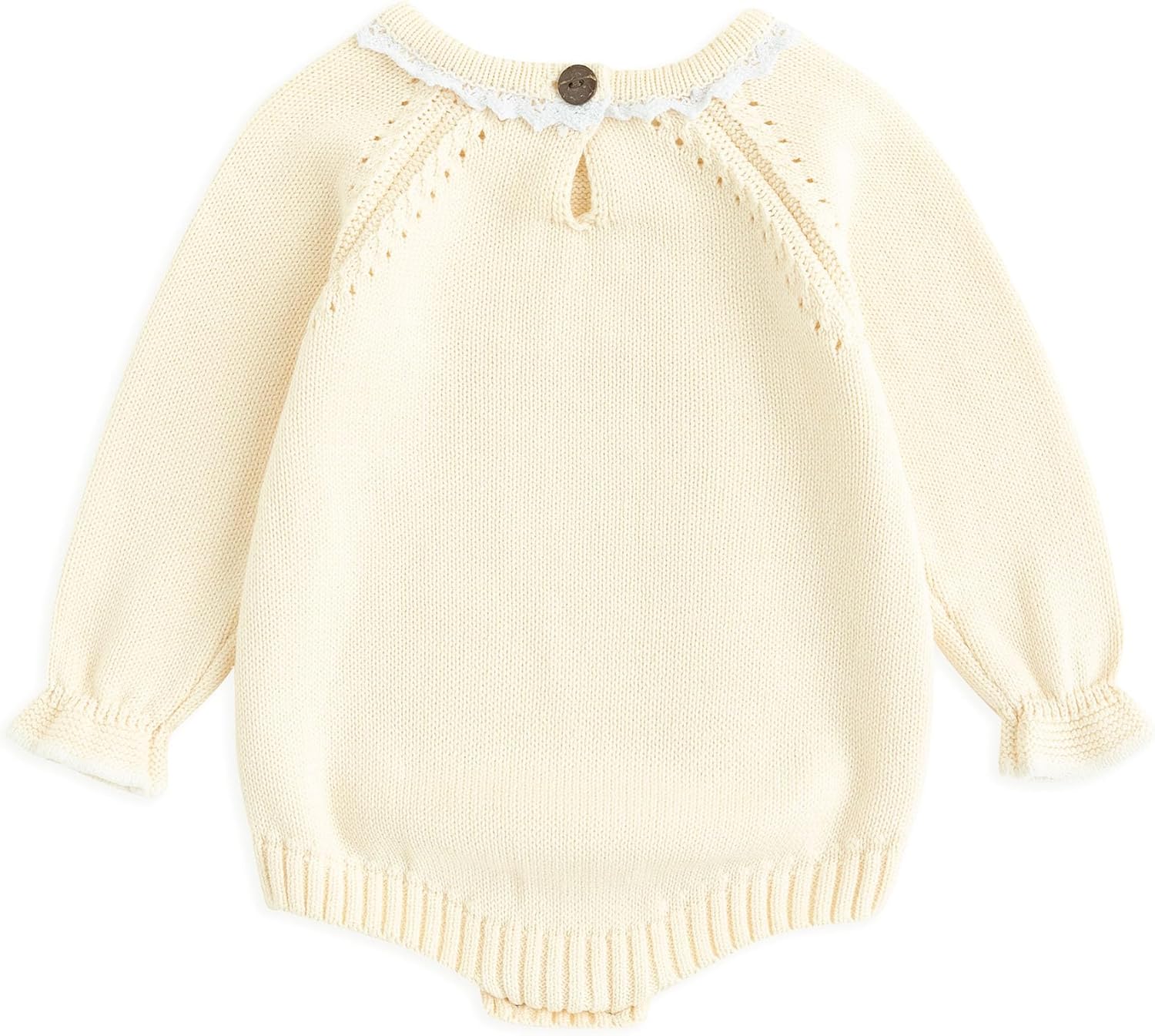 Simplee kids Baby Girls Kint Romper Fall Long Sleeve Rompers Newborn Baby Solid Overall Jumpsuit Outfits - Image 3