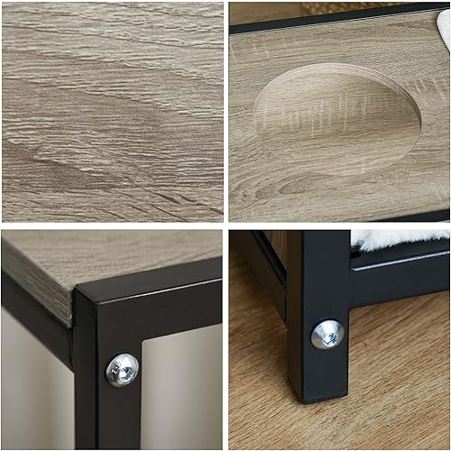 Miniatura 6 de PawHut Casa para gatos de 48 pulgadas de alto con 3 plataformas de escalada, 1 condominio, almohadilla para arañazos y cojines extraíbles, grisnegro