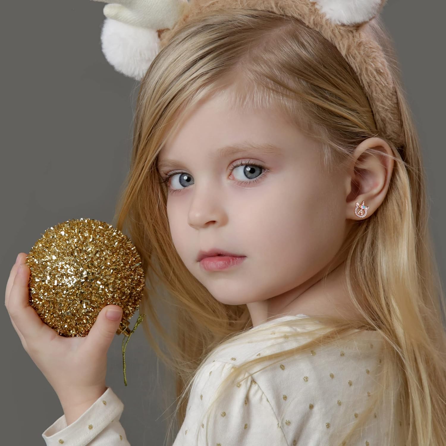 Unicorn Earrings for Girls Kids, Sterling Silver Post Earrings Unicorn Earrings for Girls Hypoallergenic Initial Earrings for Girls Kids Toddler Little Girls Gifts Christmas Gifts for Teen Girls - Image 6