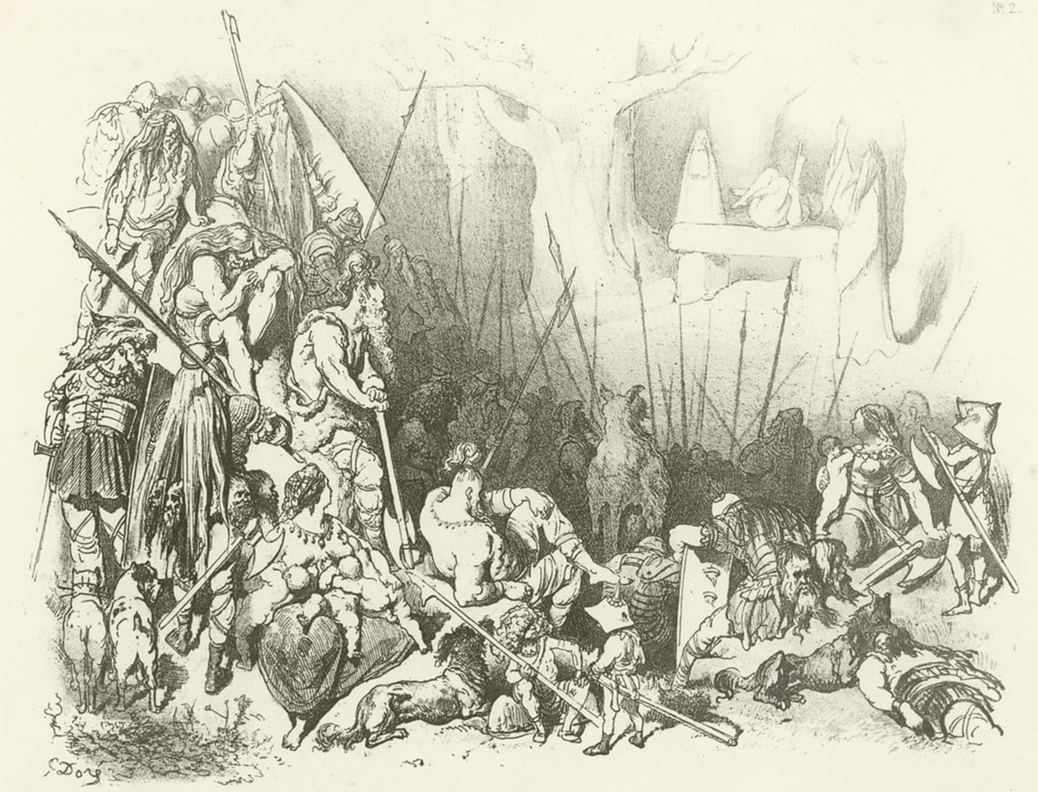 ARTXLXXBN Famous Art Print Poster Vintage Wall Art Druid Worship a Human Sacrifice by Gustave Dore Canvas Art Poster for Home Decor 60x90cm