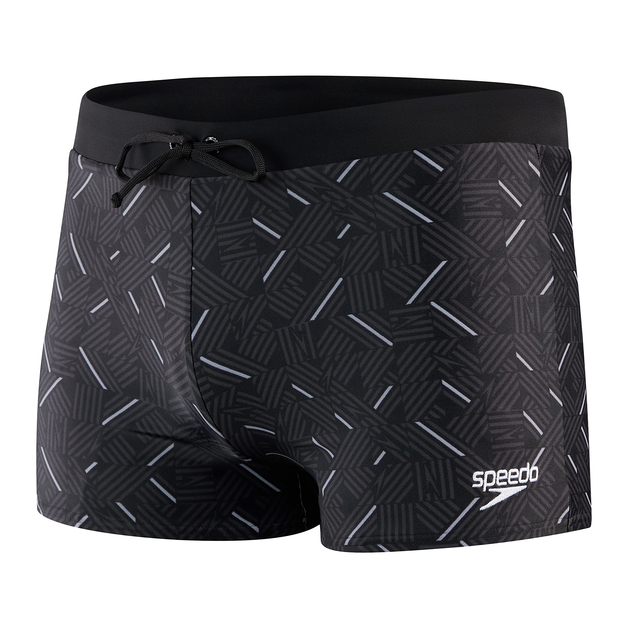 Speedo Men's Valmilton Aquashort | Holiday Swimwear, Black/Oxid Grey, 28