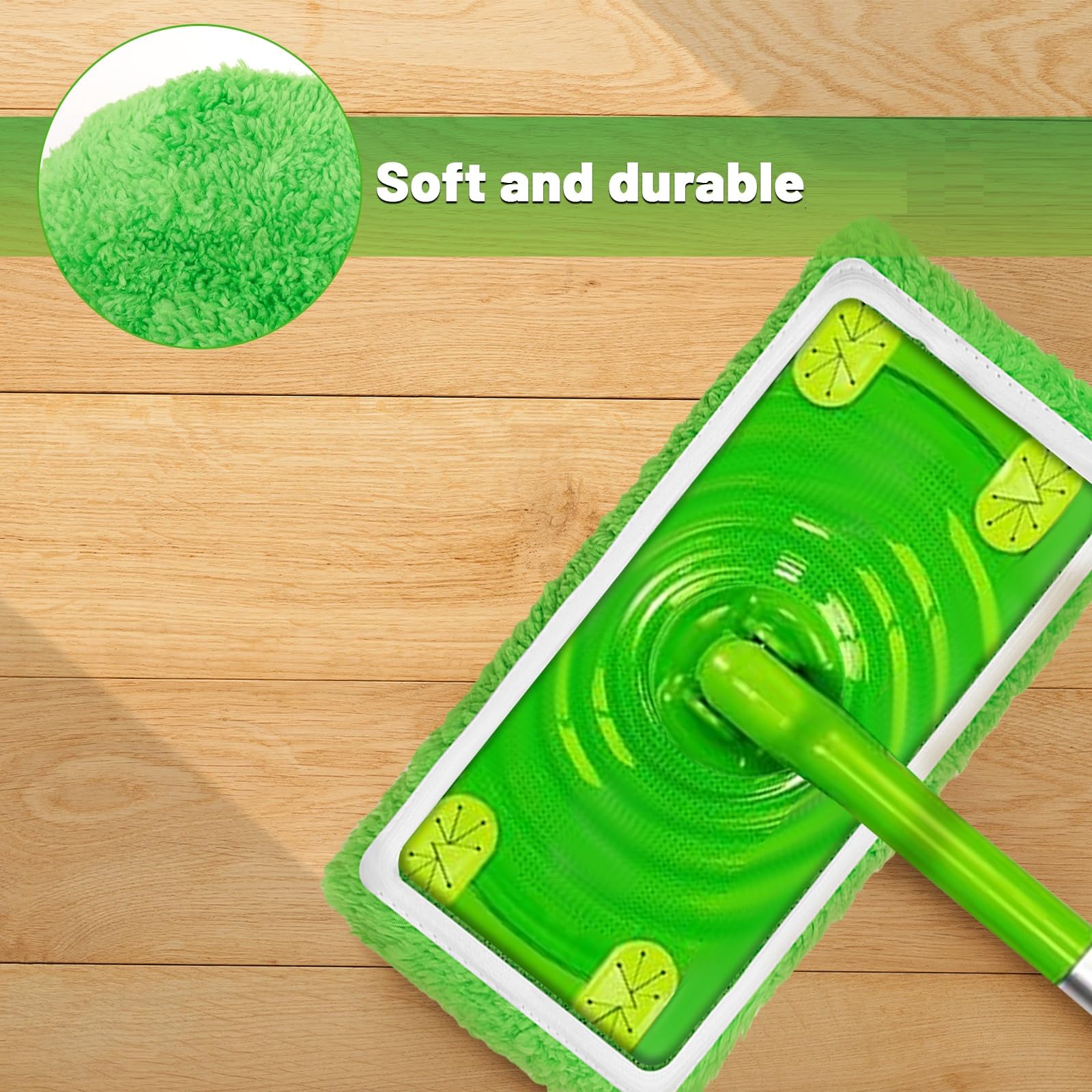 10 Unidades Toallitas de Microfibra para Mopa Swiffer, Paños Recambios de Mopa Lavables Reutilizables Toallitas para Secas y Húmedas