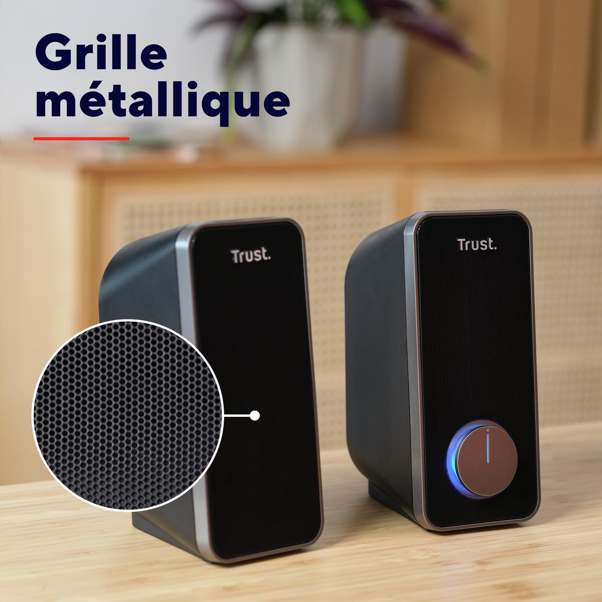 Trust Arys Enceinte PC 2.0 pour Ordinateur, Haut Parleur PC, 28 Watt, Jack 3,5 mm, Alimentation USB, pour Portable, Tablette, Smartphone - Noir