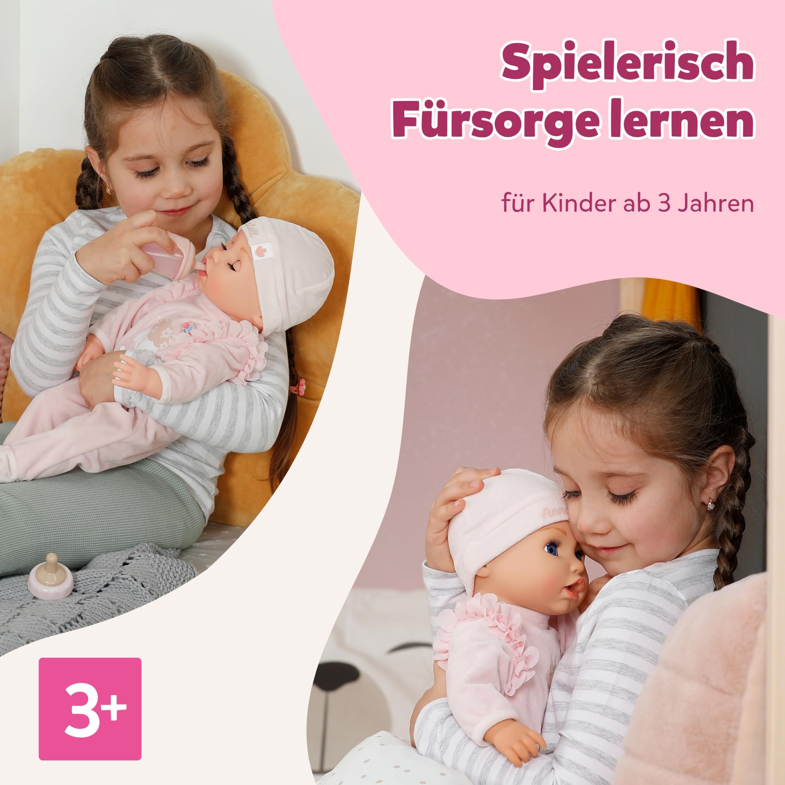 BABY Born Annabell 43 cm - Weiche Babypuppe mit 7 elektronischen Funktionen & Sound - Geeignet für Kinder ab 3 Jahren - Puppe inkl. Zubehör - Benötigt Batterien