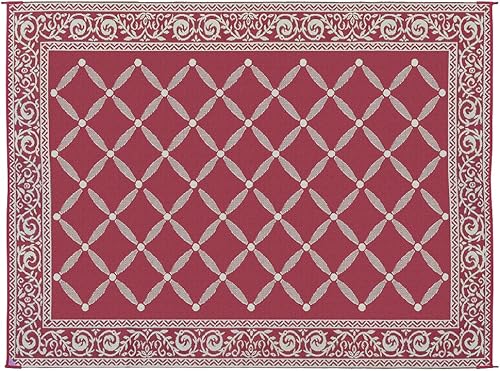 Vista 4 de Alfombrilla estilo jardín, Burgundy Borgoña/beige