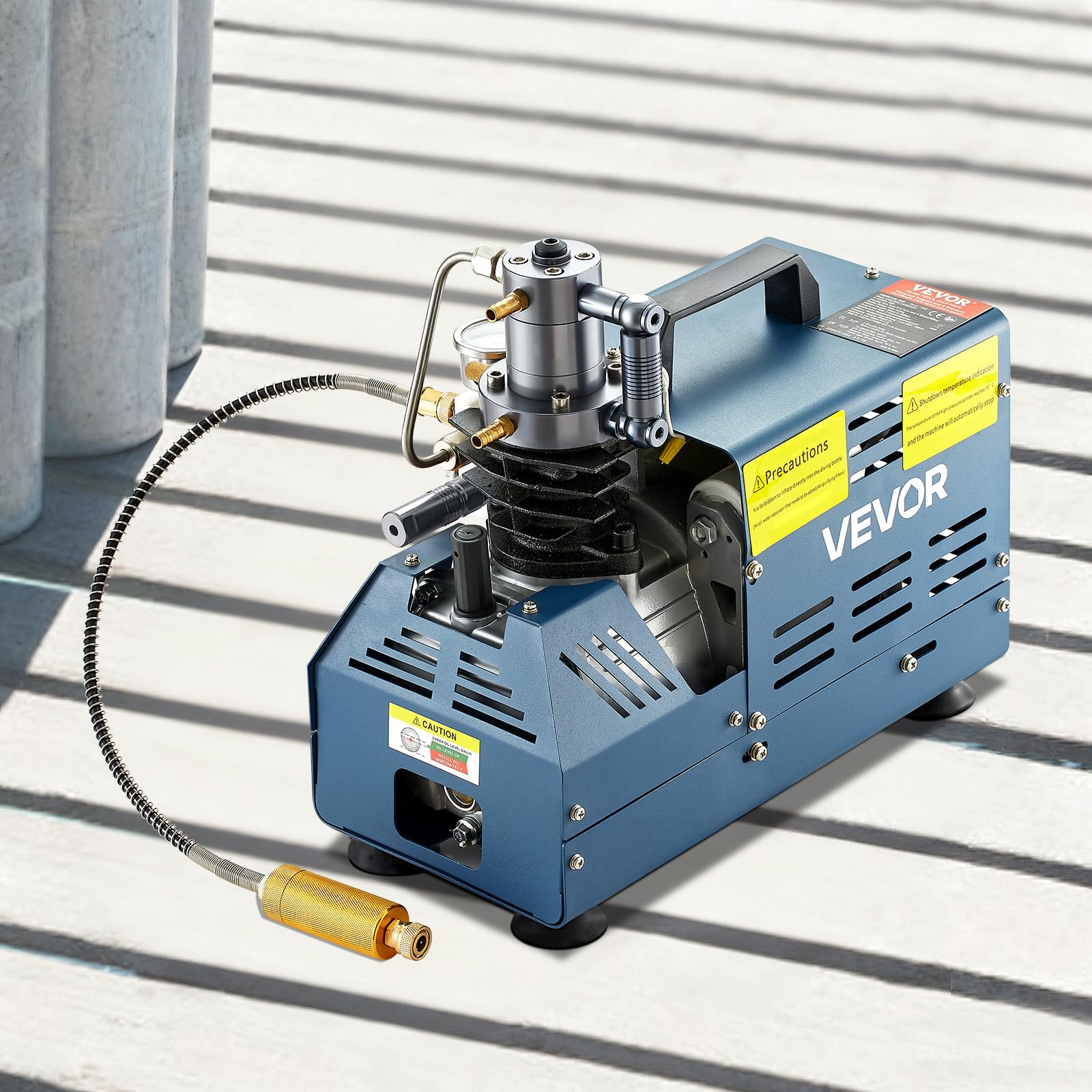 VEVOR Hochdruckkompressor, 300 Bar, Luftgewehrkompressor 1800 W, 220 V, automatischer Druckentlastung, geeignet für Paintball-Luftgewehre, PCP-Gewehre und Tauchflaschen