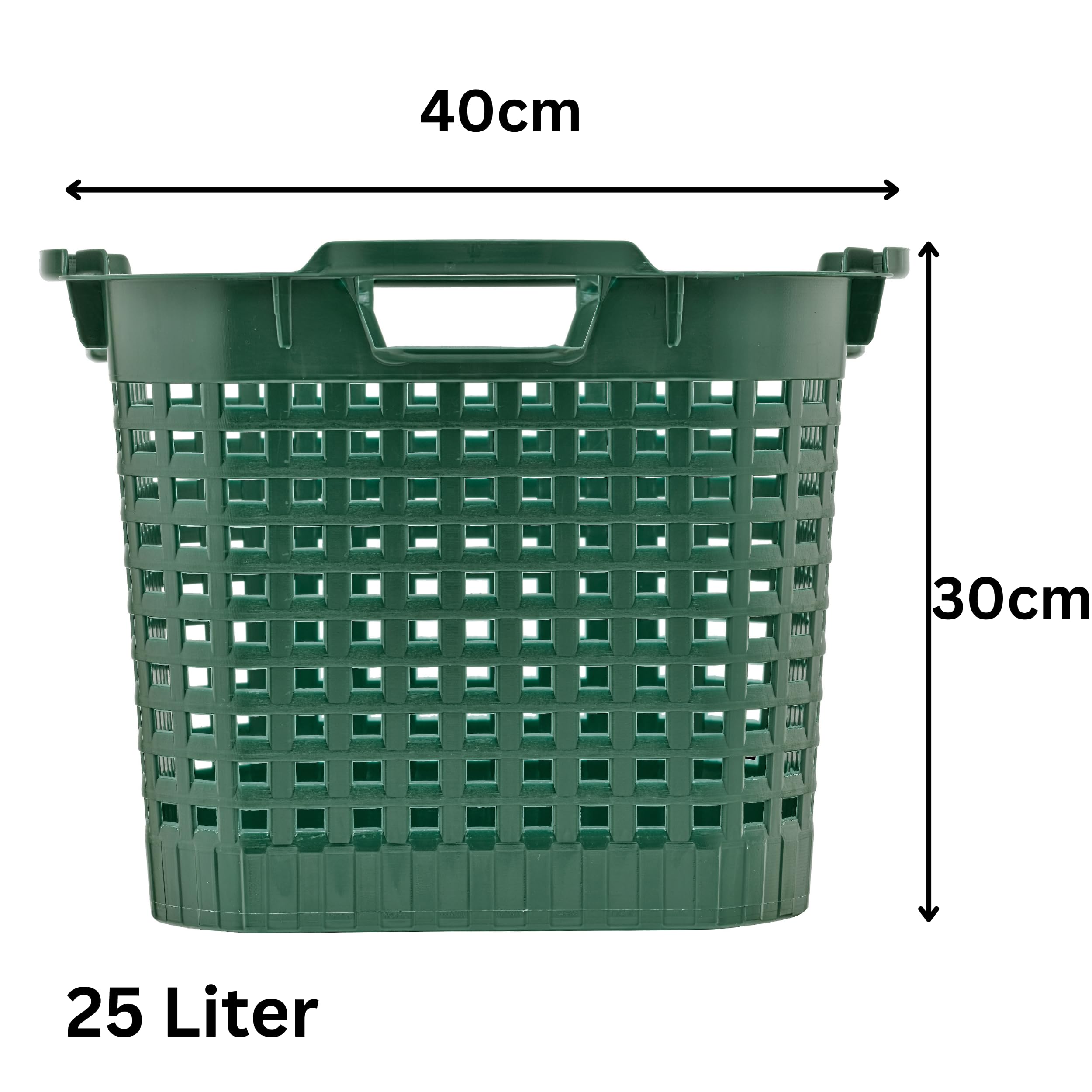 Erntekorb 25 Liter 5er Set Gartenkorb Grün Lebensmittelecht Obstkorb Robust | BURI Kartoffelkorb drehstapelbar aus Kunststoff Made in Germany als Obstkorb, Laubkorb und vielseitiger Gartenkorb
