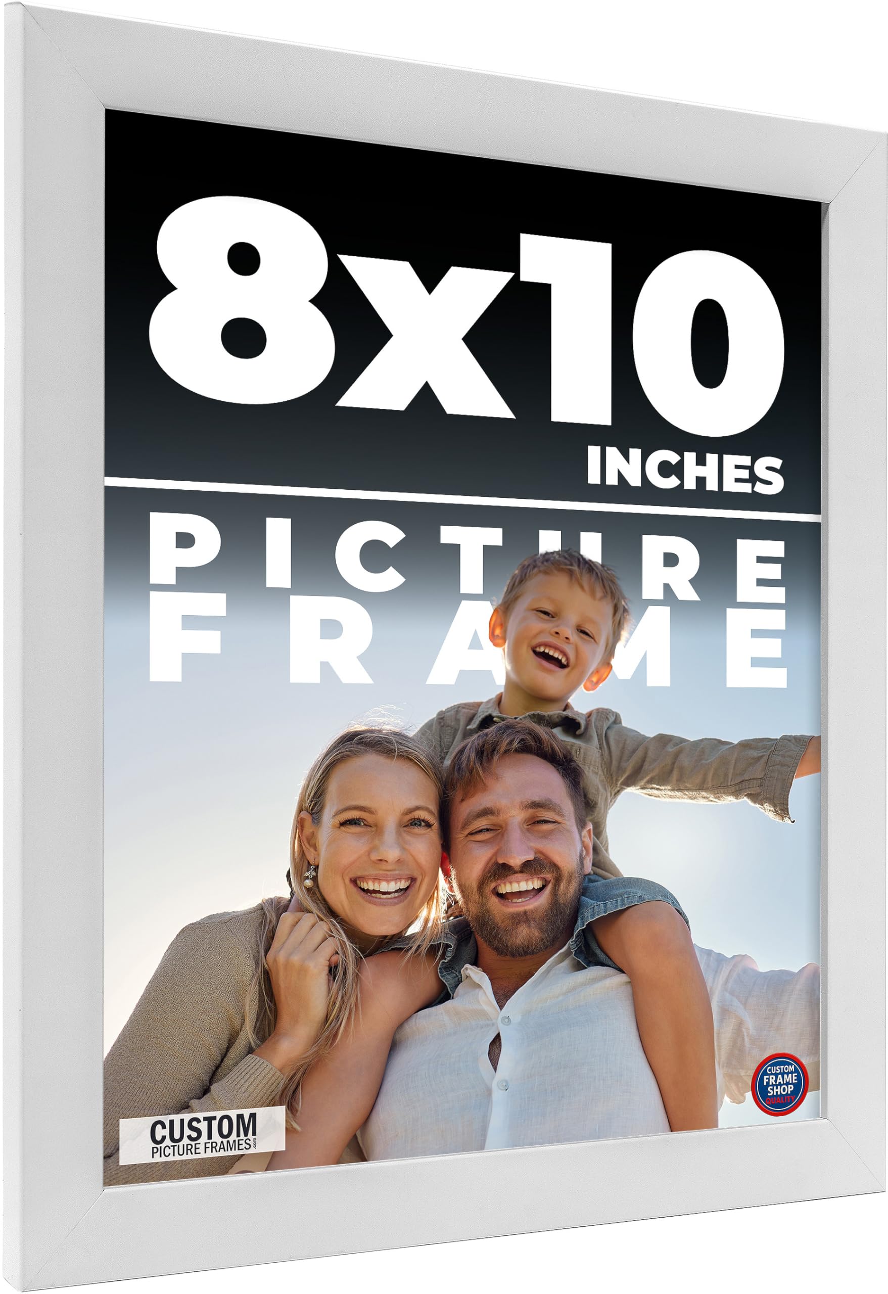 Amazon.com - 8x10 Frame White Real Wood Picture Frame Width 0.75