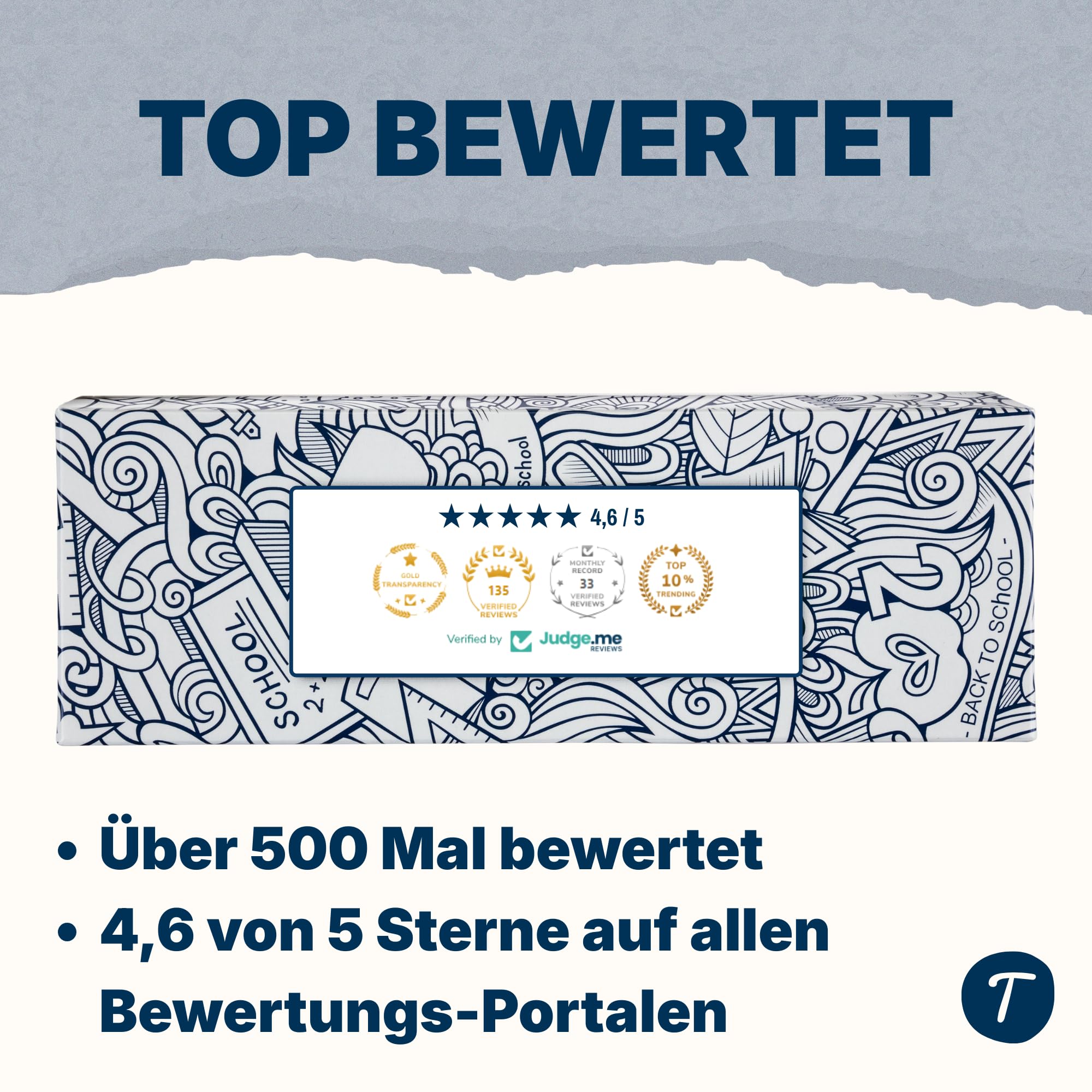 Teachly Tintenroller Superstudent (Anthrazit) - inkl. 7 blauen Patronen | Nachfüllbarer Tintenroller für Schule & Studium - Inkl. Geschenkverpackung