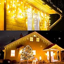 LED Illumination Lights Icicle Lights String Lights Outdoor Waterproof 200 Bulbs 6.5 M Illumination Christmas Decoration Icicle Lights 8 Light Modes Memory Function Timer Function Vine Garland