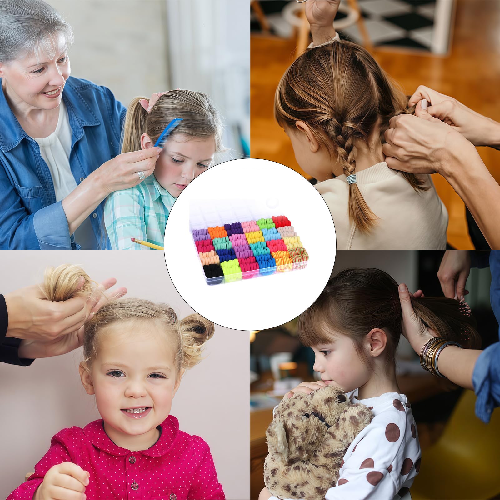 400 gomas elásticas para el pelo para niñas, pequeñas, con caja de clasificación, coloridas, sin costuras, para bebés, muy elásticas, versátiles, para trenzas de niños y viajes, colores mezclados al