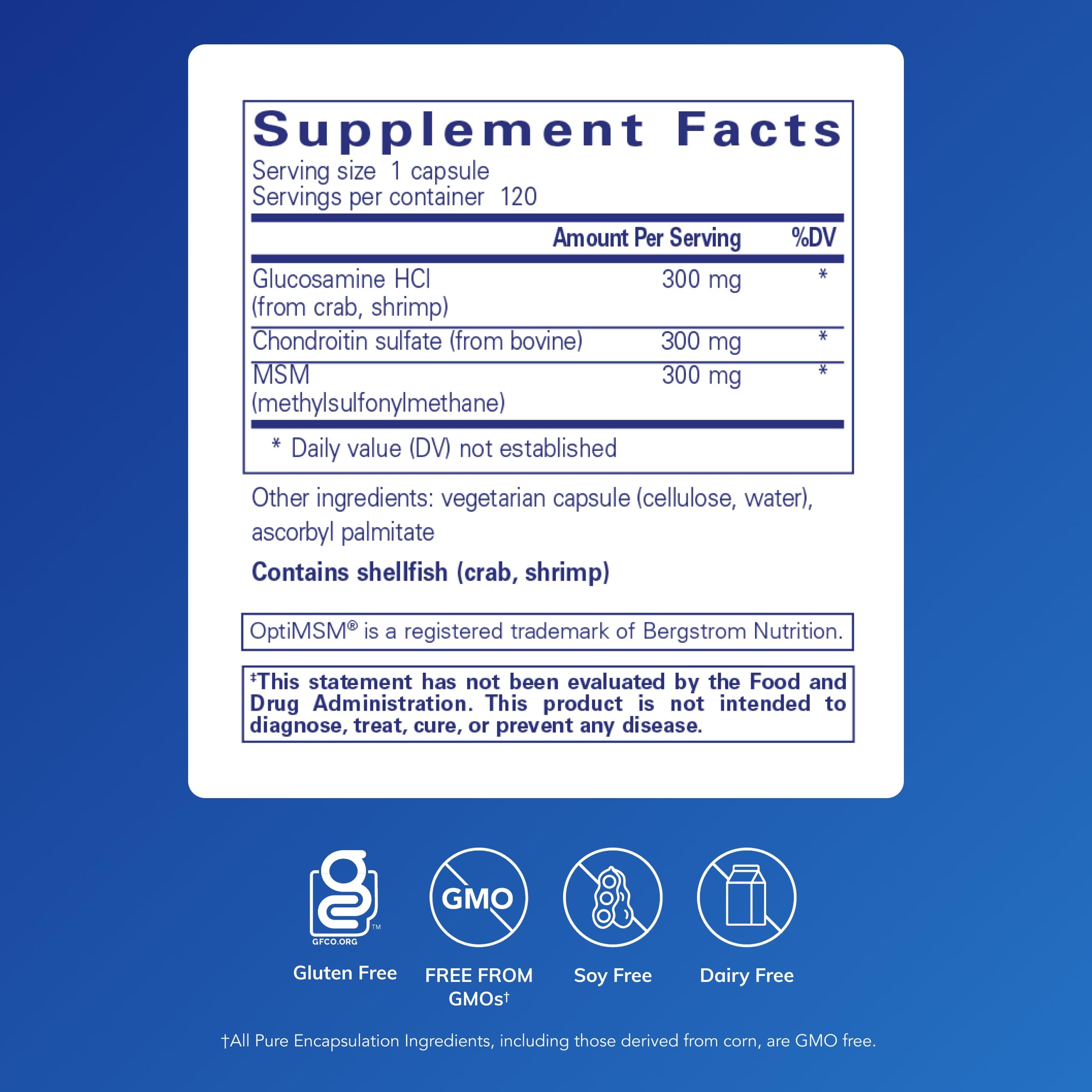 Pure Encapsulations Glucosamine Chondroitin with MSM, 120 Capsules — Amazon image 2