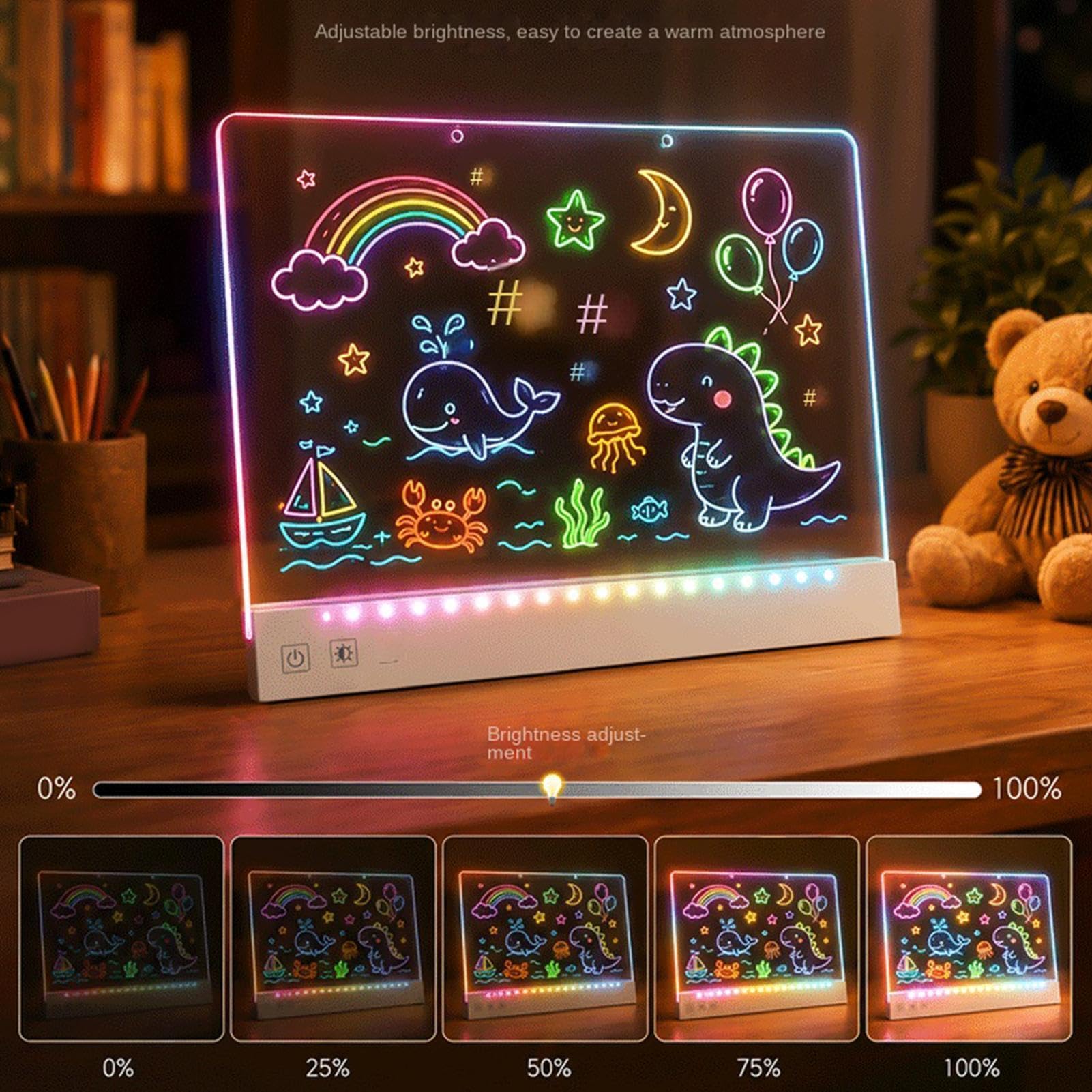 Tablero Luminoso Infantil 35 cm 7 Colores 3 Modos Almohadilla Recargable