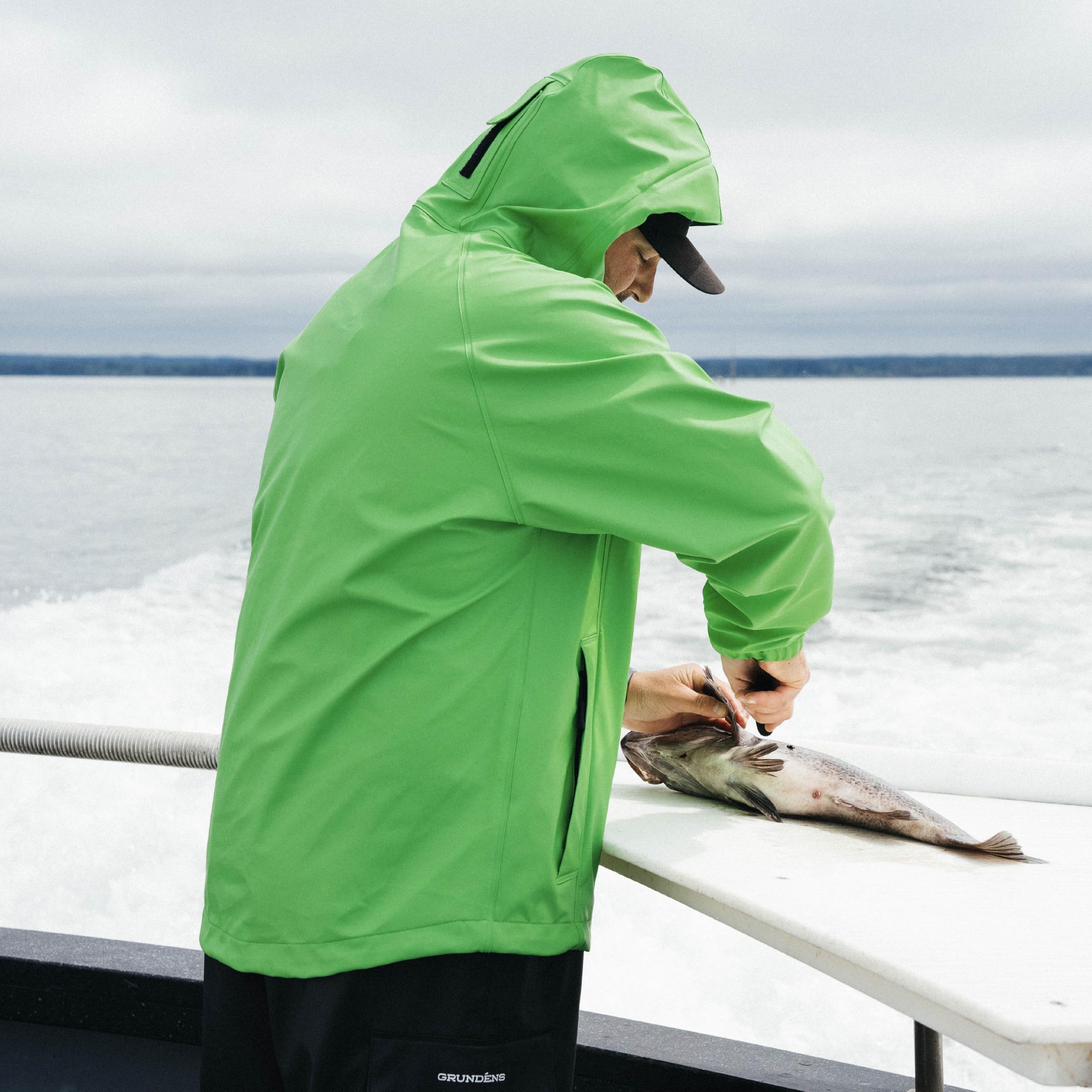 Grundens Neptune Commercial - Chaqueta de pesca para hombre, impermeable, ajustable