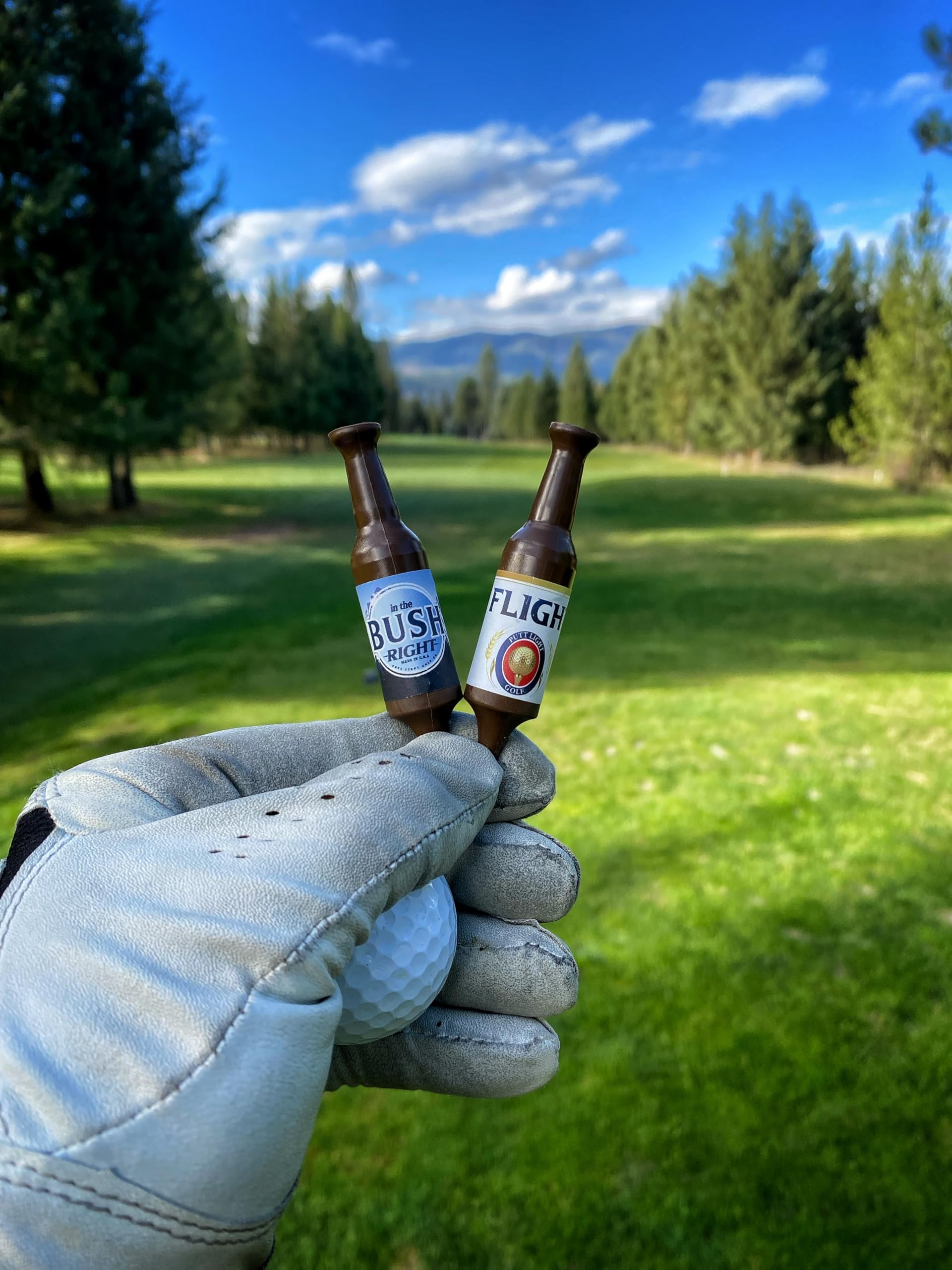 Bierflaschen-Golf-Tees, praktisch unzerbrechlich und recycelbar, Kunststoff, Golf-Tee 6 Stück, Golf-Geschenk für Männer, Junggesellenabschied, Geschenk für Golfer, 8,9 cm hoch